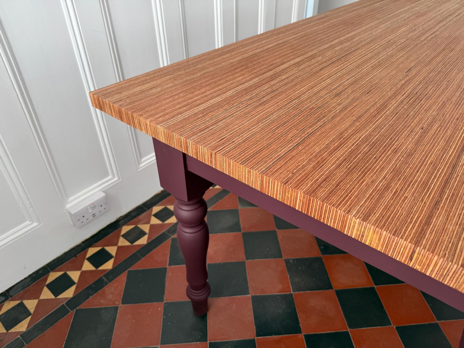 Wooden Dining Table with edge Grain Ply Top