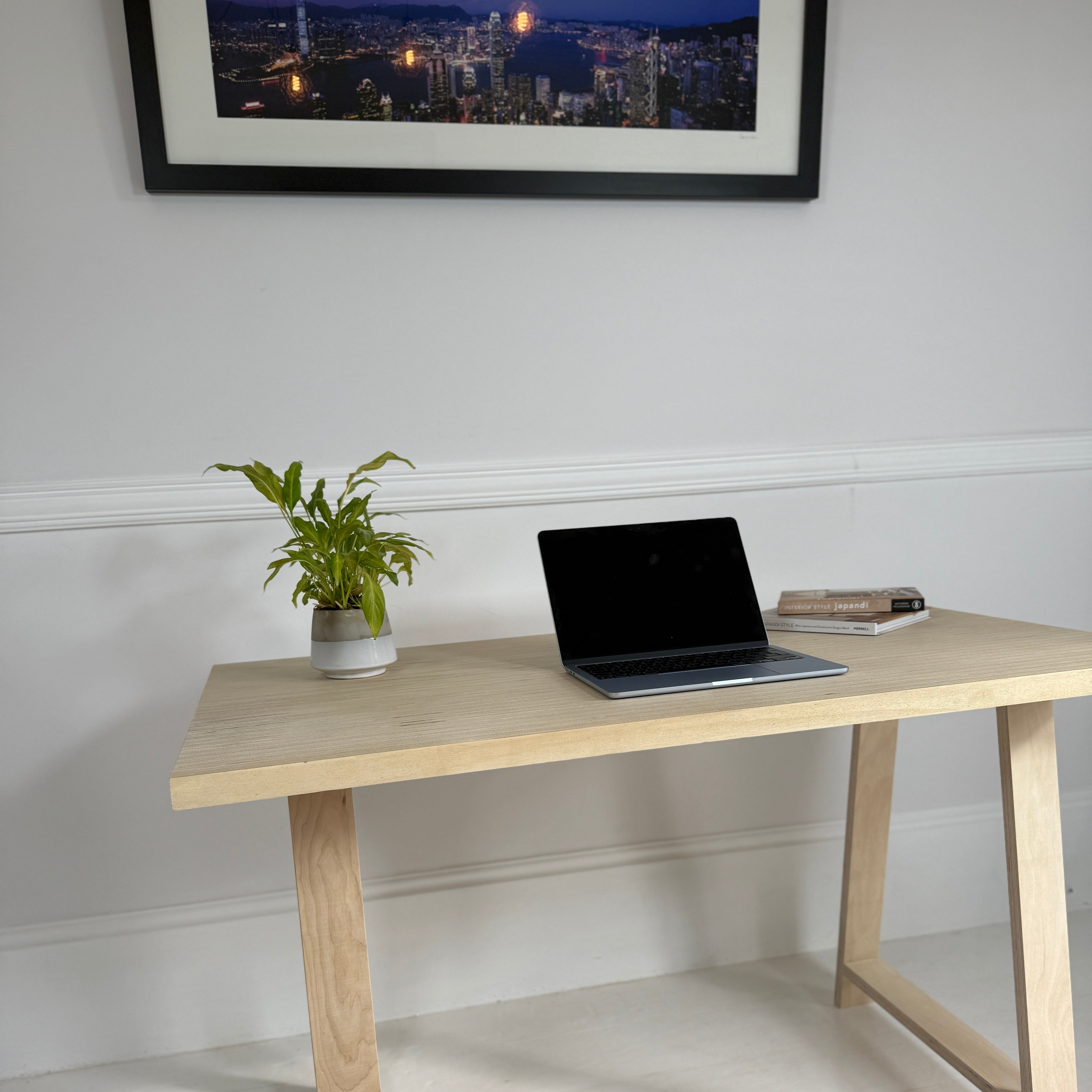 A-Frame Desk in Birch Ply with Edge-Grain Poplar or Birch Ply To