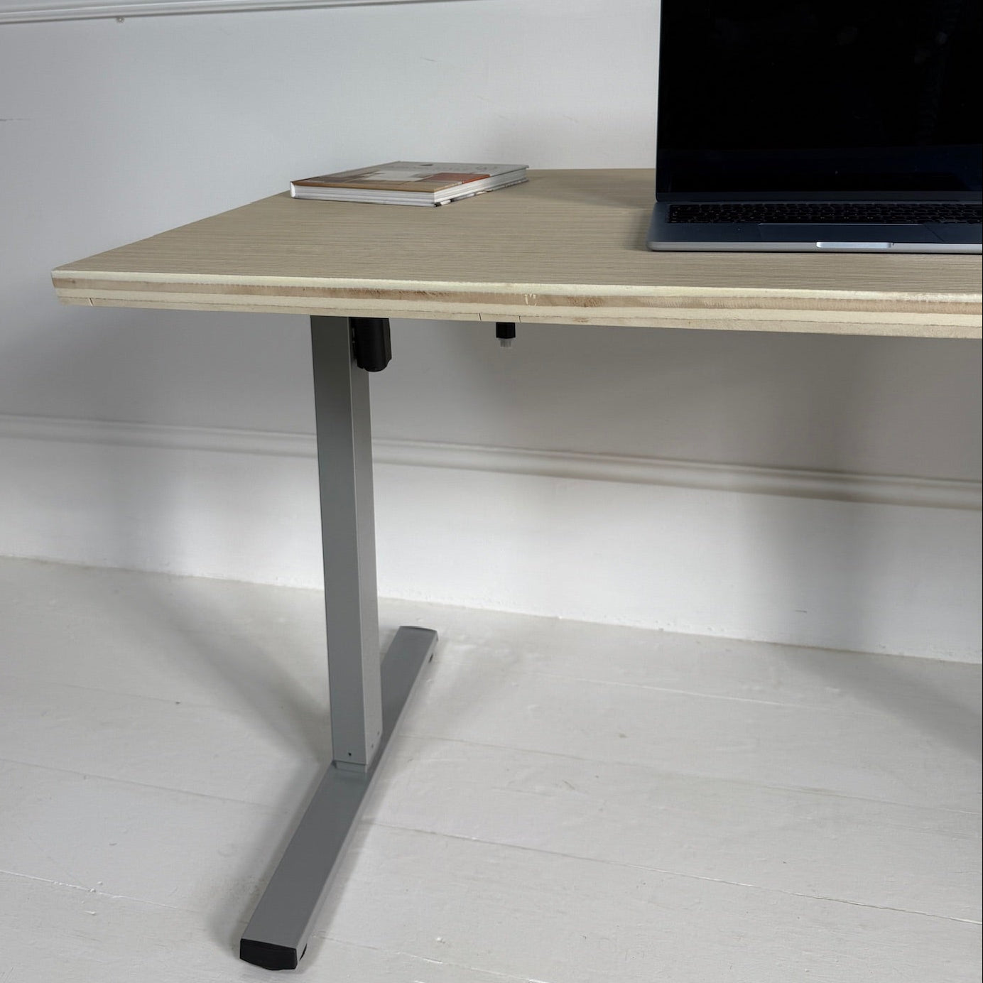 Sit–Stand Desk with Made to Measure Edge-Grain Plywood Top
