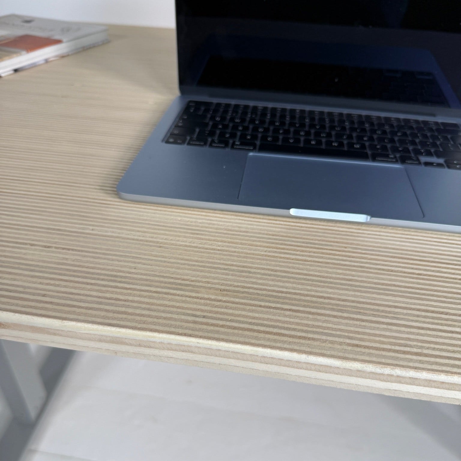 Sit–Stand Desk with Made to Measure Edge-Grain Plywood Top