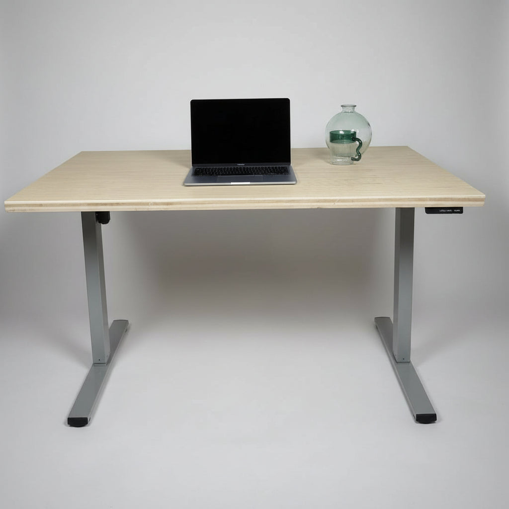 Sit–Stand Desk with Made to Measure Edge-Grain Plywood Top