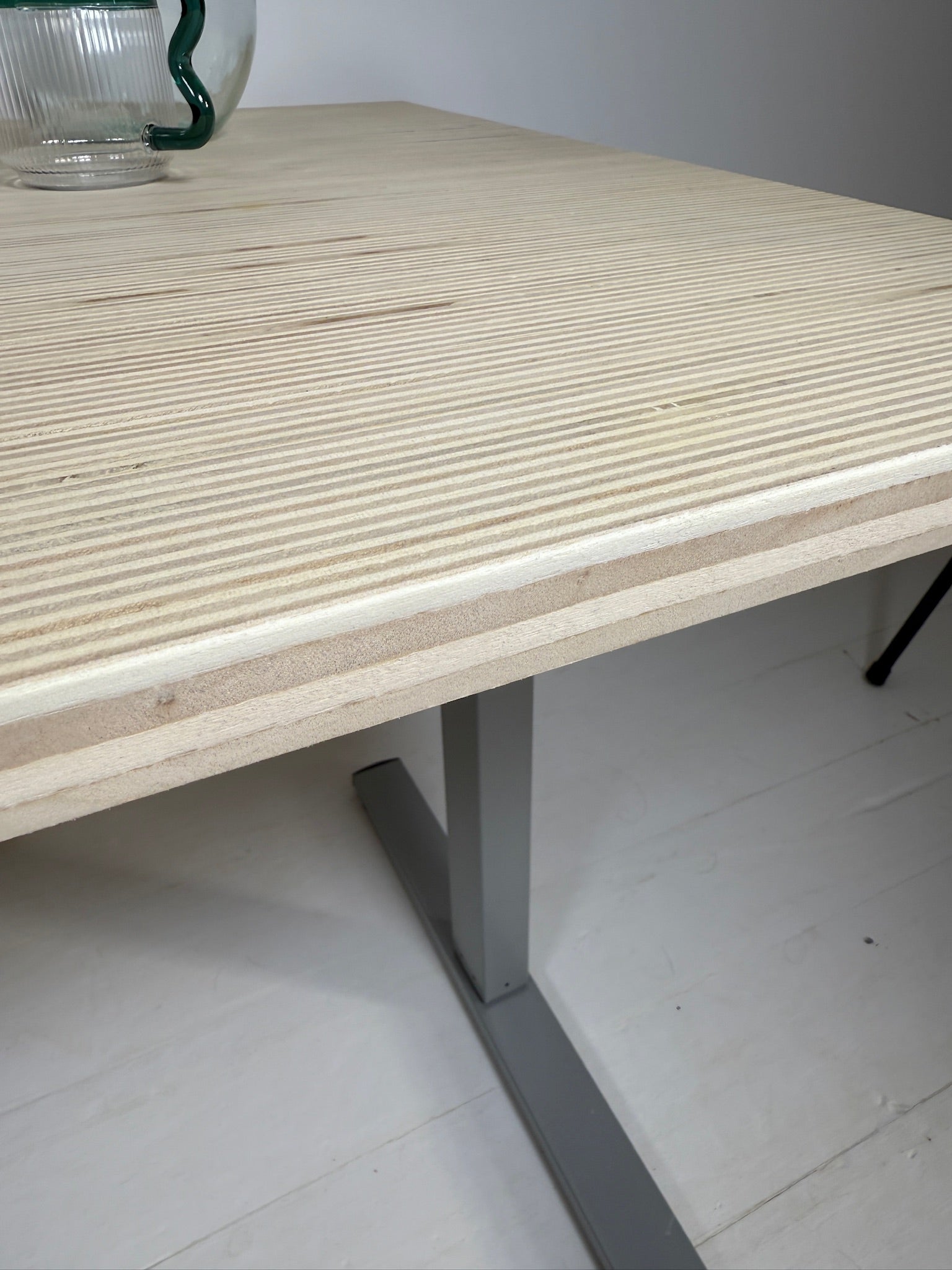Sit–Stand Desk with Made to Measure Edge-Grain Plywood Top