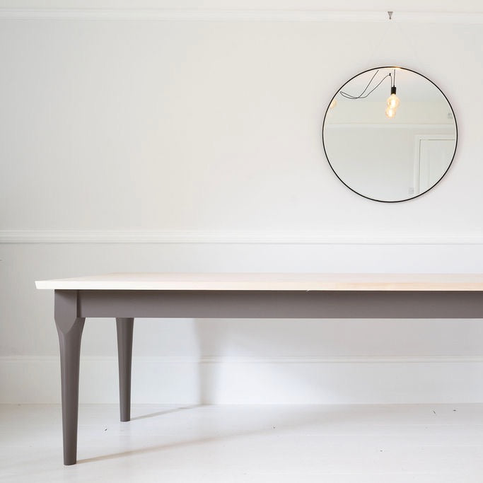 Tapered Leg Wooden Dining Table With Edge-Grain Top — The Folde