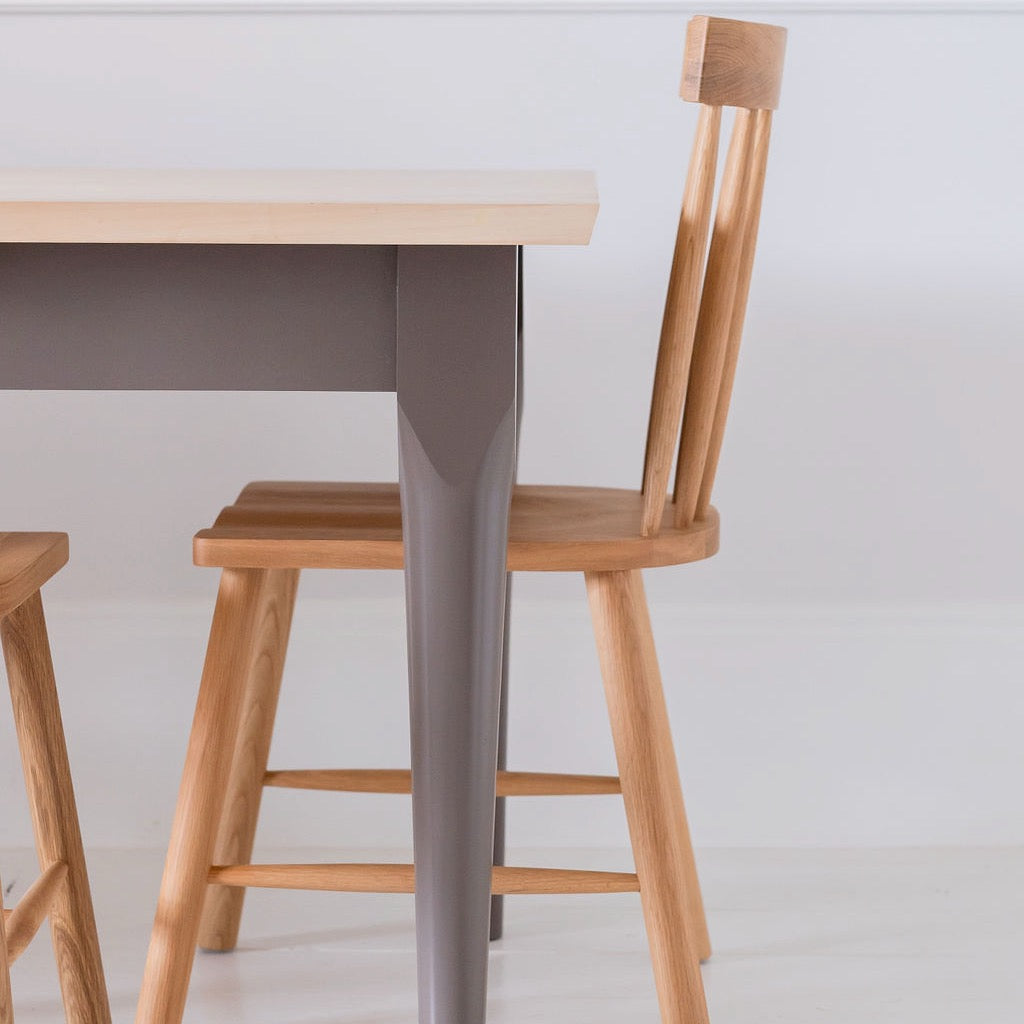 Tapered Leg Wooden Dining Table With Edge-Grain Top — The Folde