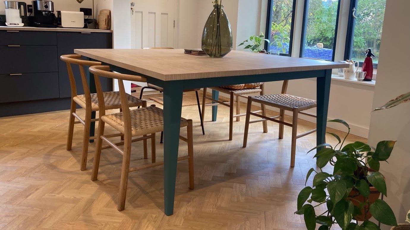 Square Farmhouse Dining Table in Kitchen