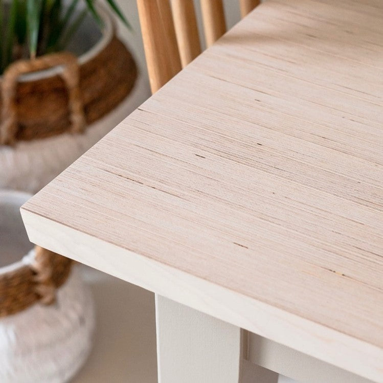 Wooden dining table light coloured top