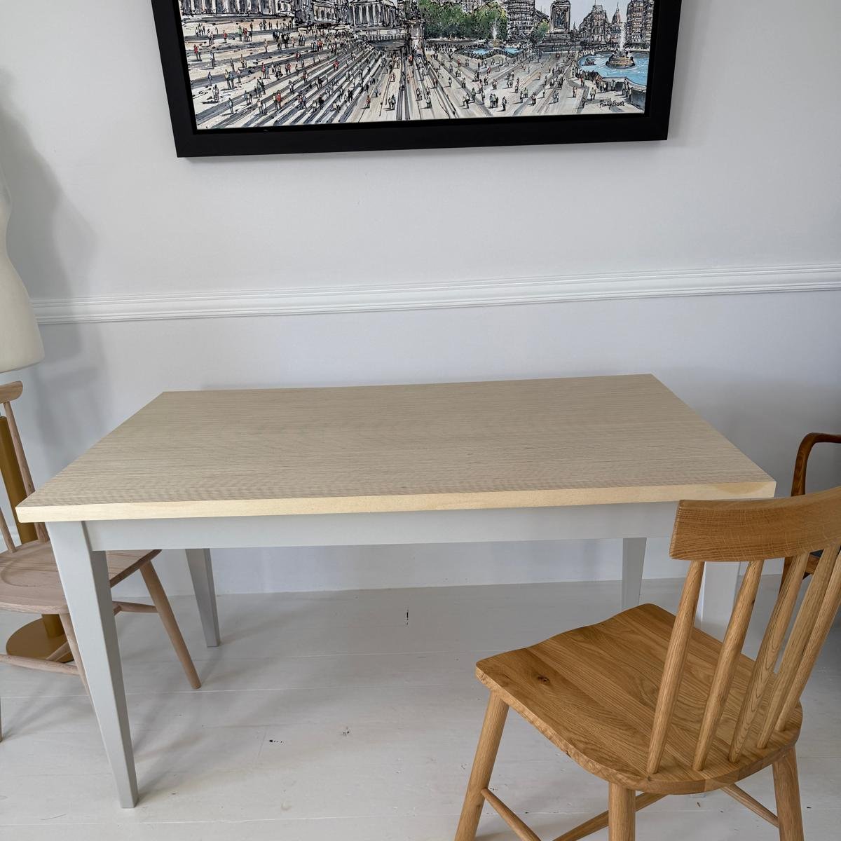 'The Padstow' Scandi Wooden Dining Table (Grey)