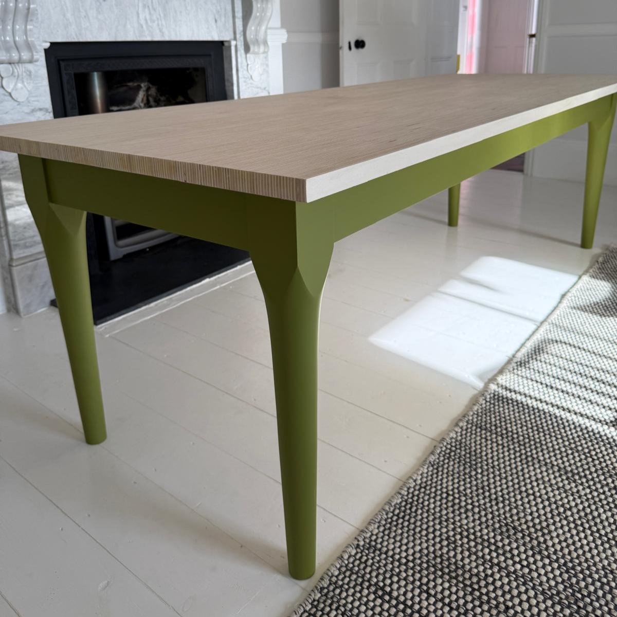 'The Tintagel' Wooden Dining Table (Green)