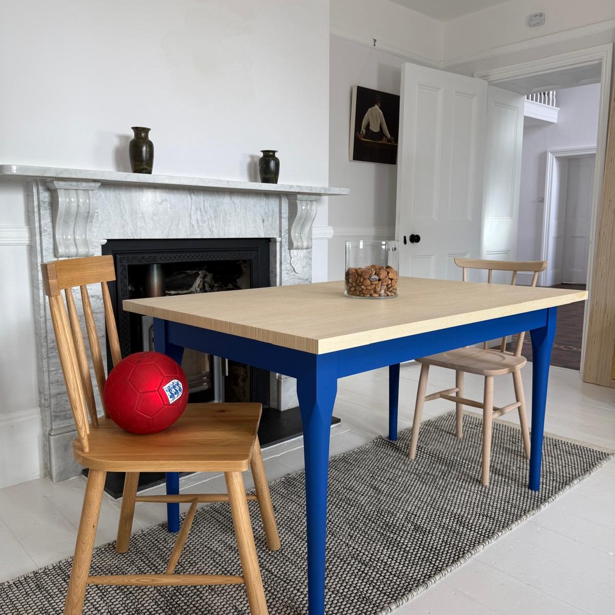 'The Salcombe' Scandi Wooden Dining Table (blue)
