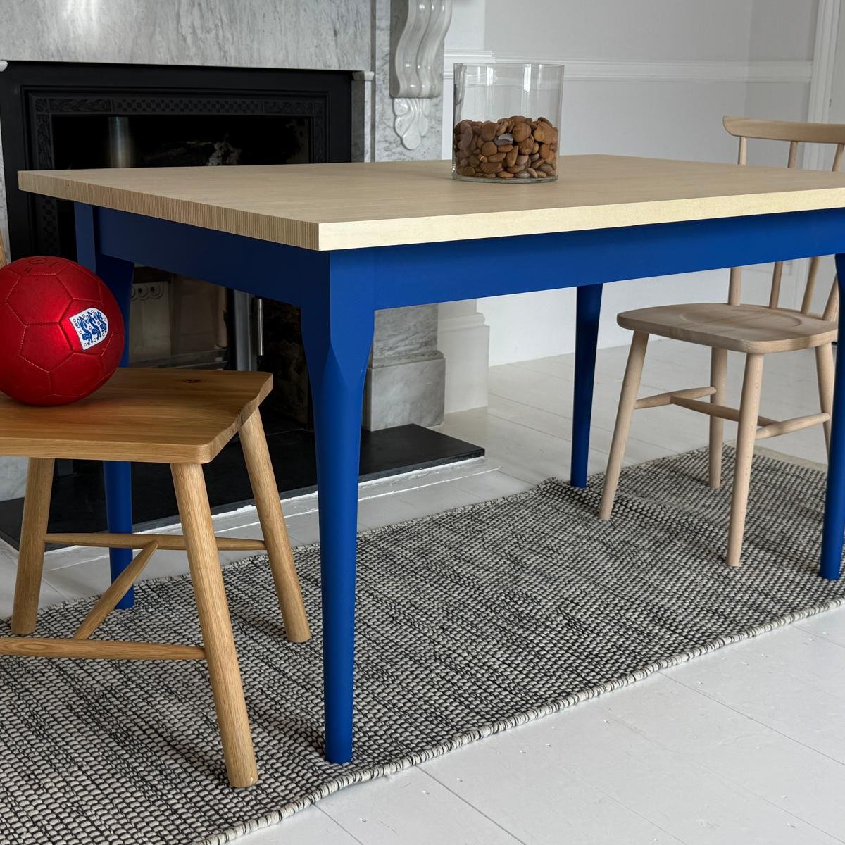 'The Salcombe' Scandi Wooden Dining Table (blue)