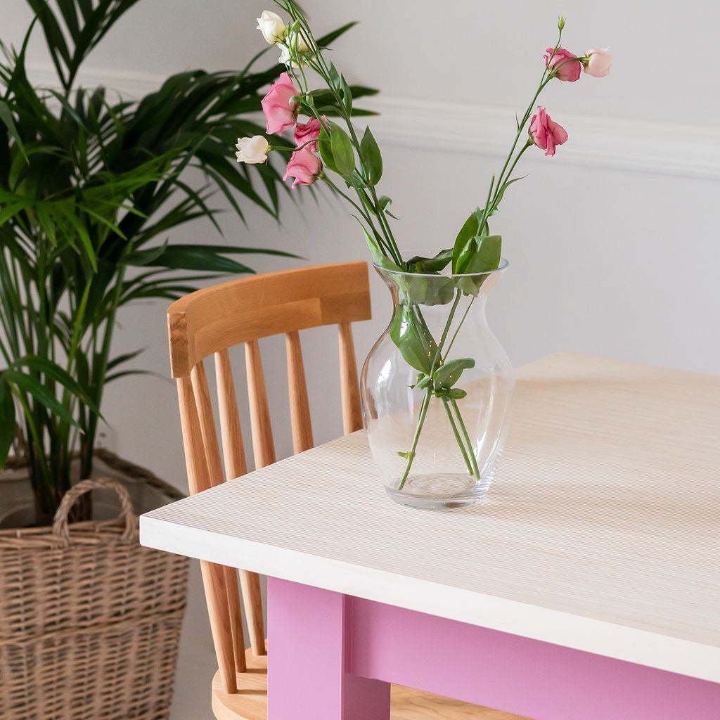 Penzance Contemporary Farmhouse Wooden Dining Table in Birch Ply - Sand Made