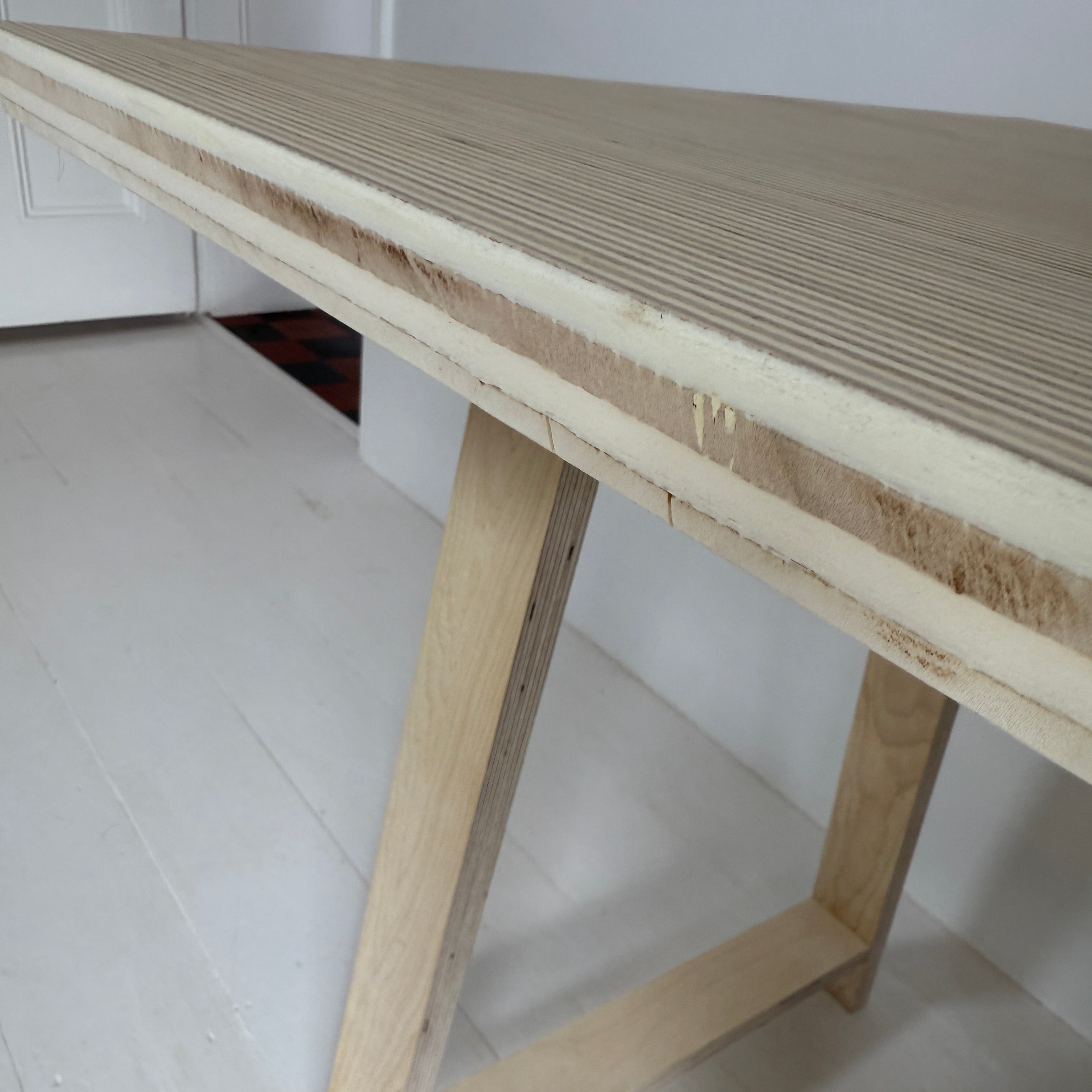 Made to Measure Desk Top in Edge Grain Birch Ply