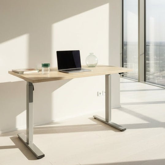 Sit–Stand Desk with Made to Measure Edge-Grain Plywood Top