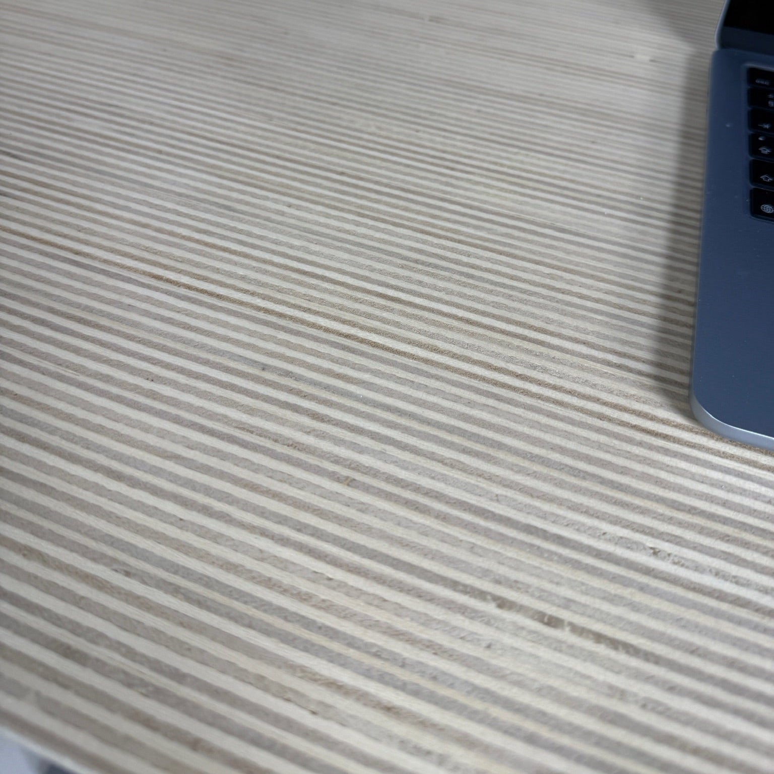 Sit–Stand Desk with Made to Measure Edge-Grain Plywood Top