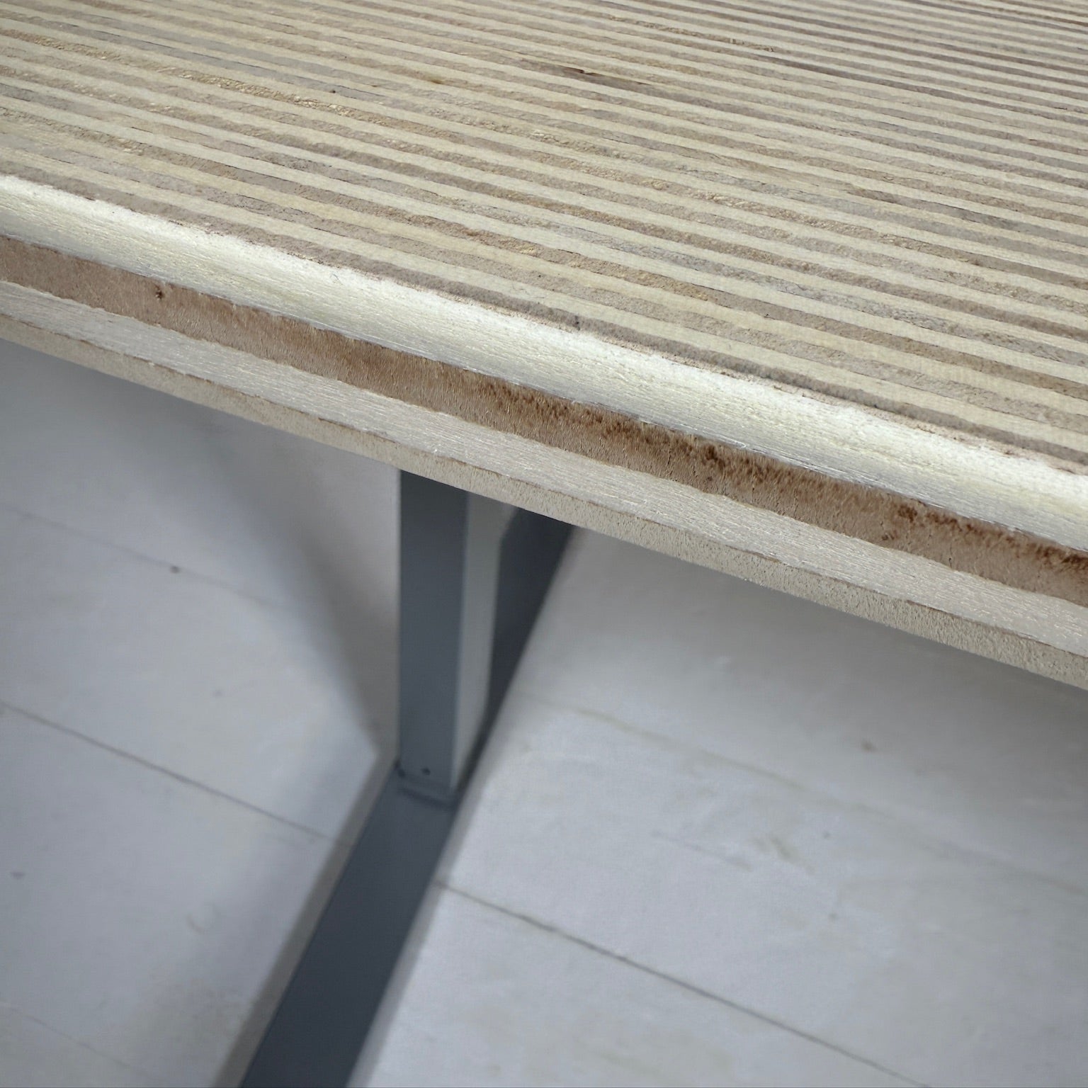 Sit–Stand Desk with Made to Measure Edge-Grain Plywood Top