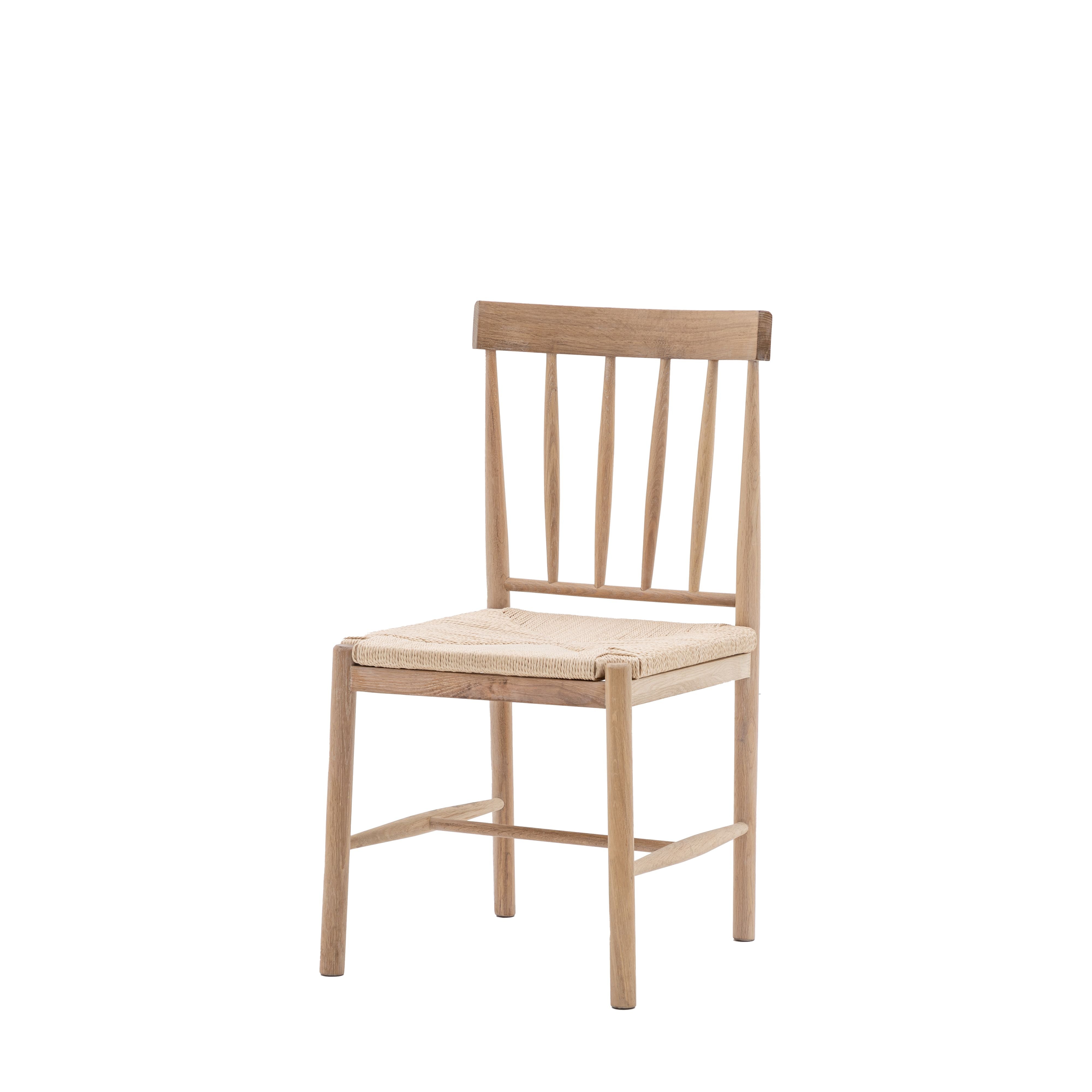 Oak Rope Seat Dining Chairs  (In Pairs)