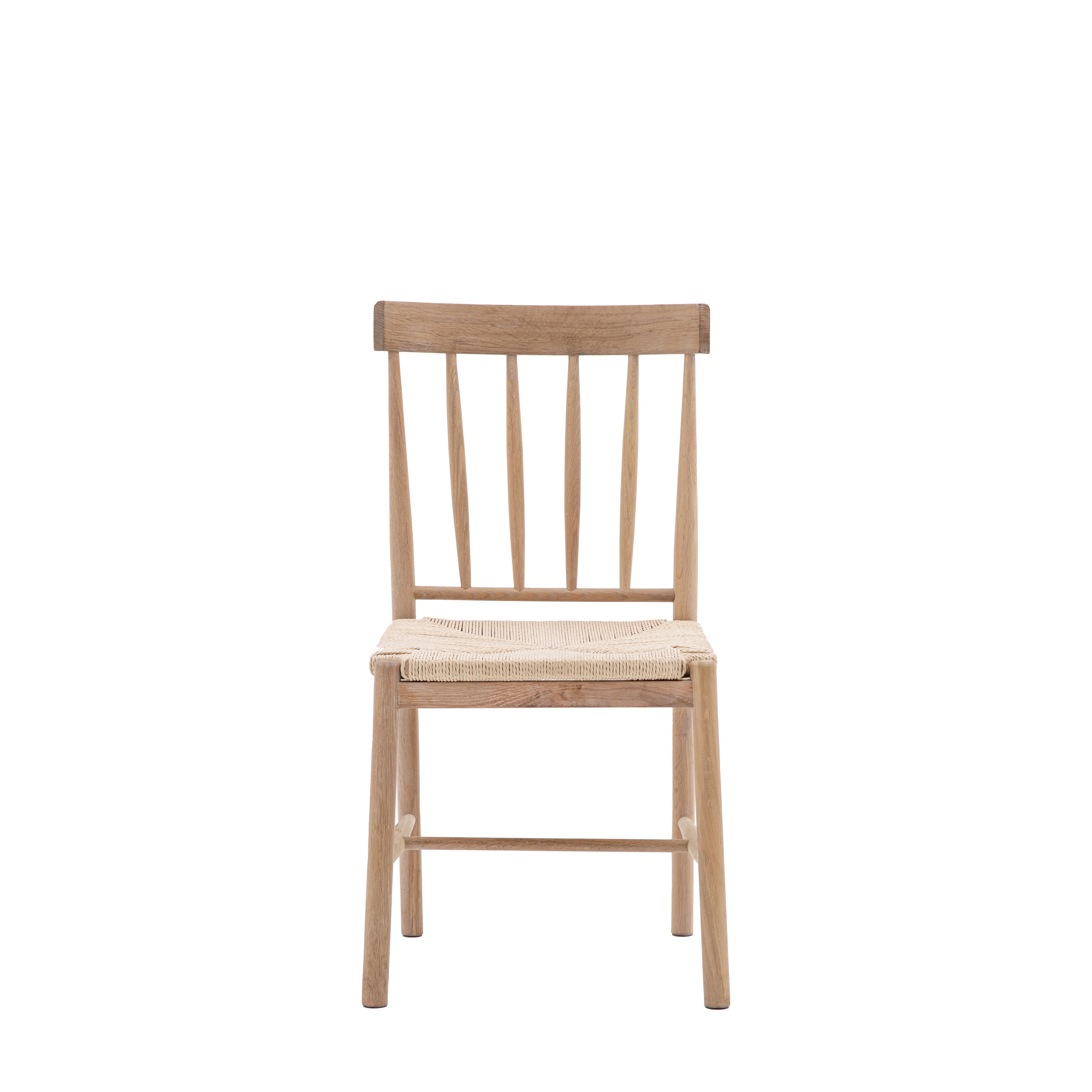 Oak and Rope Seat Wooden Dining Chair (In Pairs)