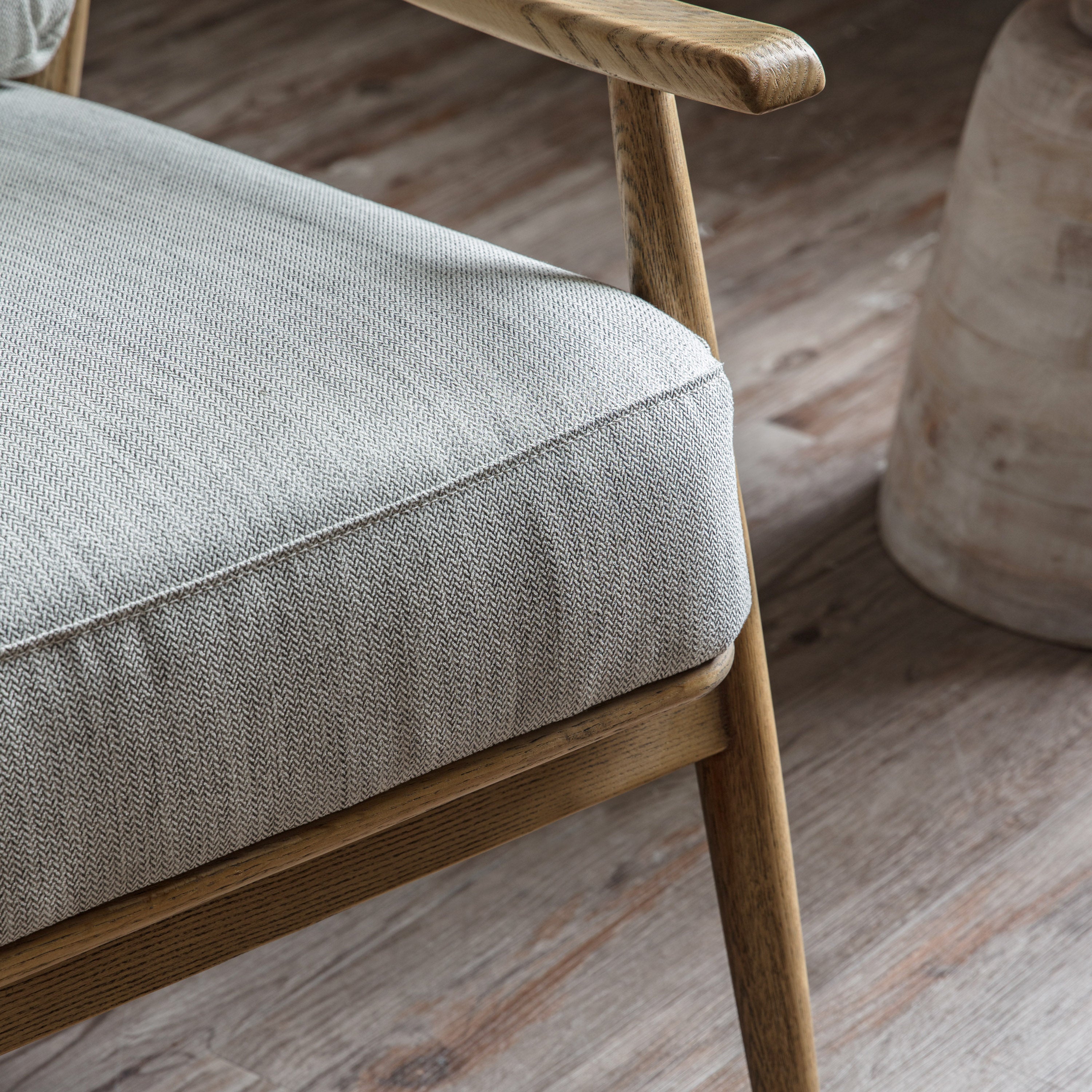 Porthcurnow Ash and Natural Linen Armchair