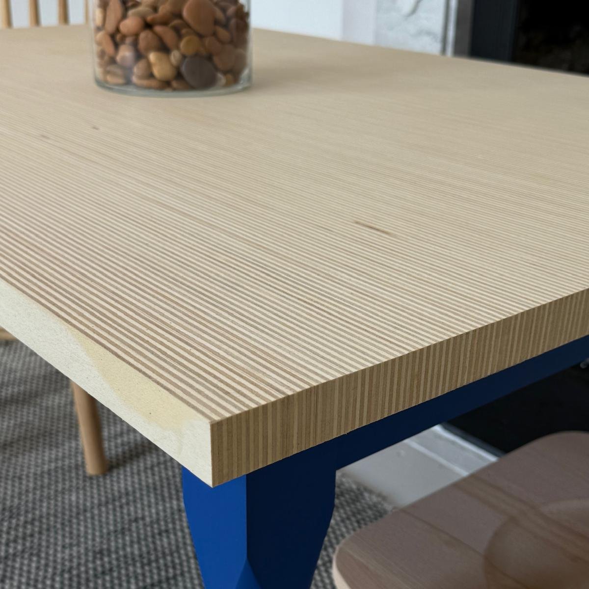 'The Salcombe' Scandi Wooden Dining Table (blue)