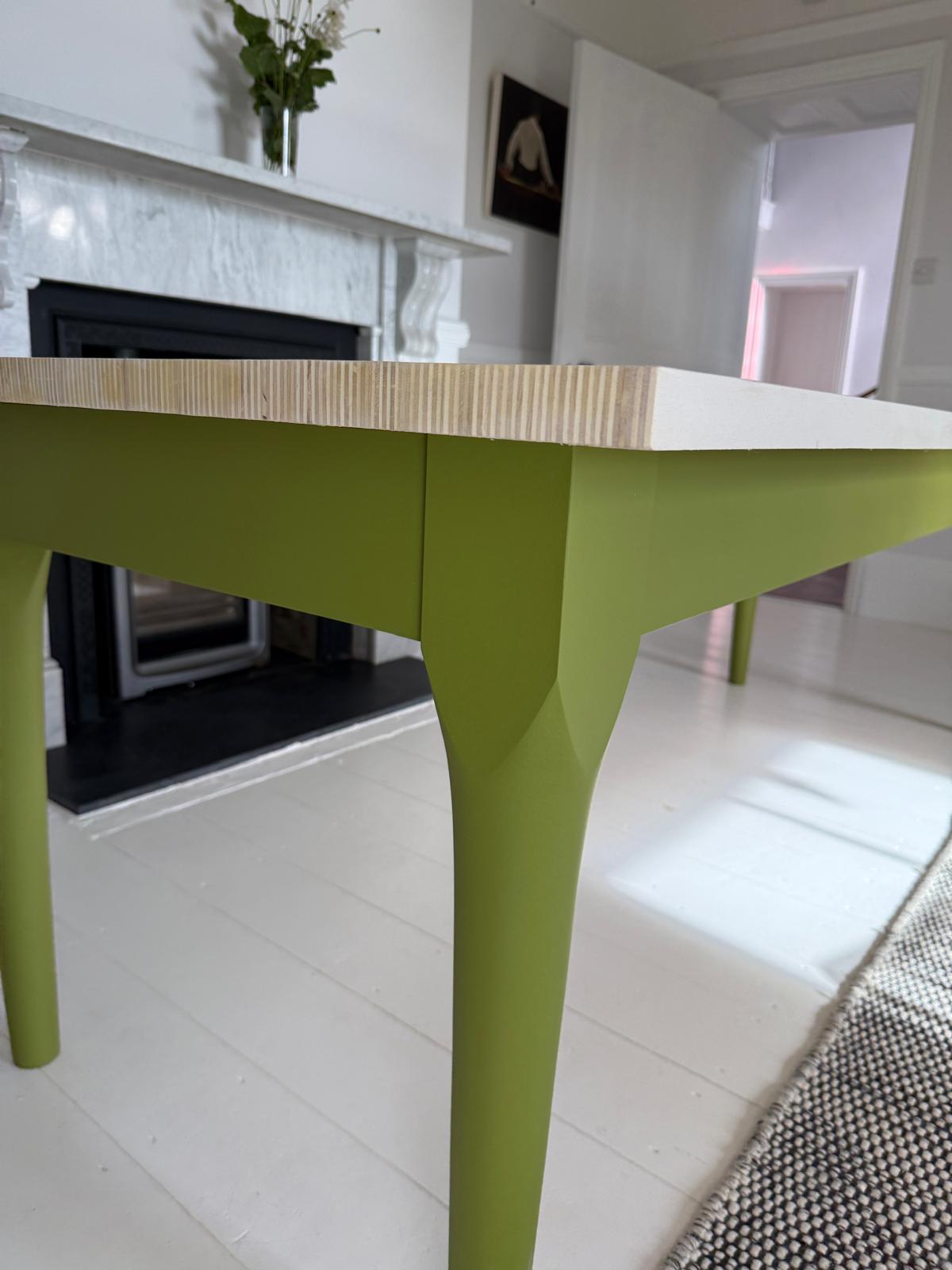 Tapered Leg Wooden Dining Table With Edge-Grain Top — The Folde