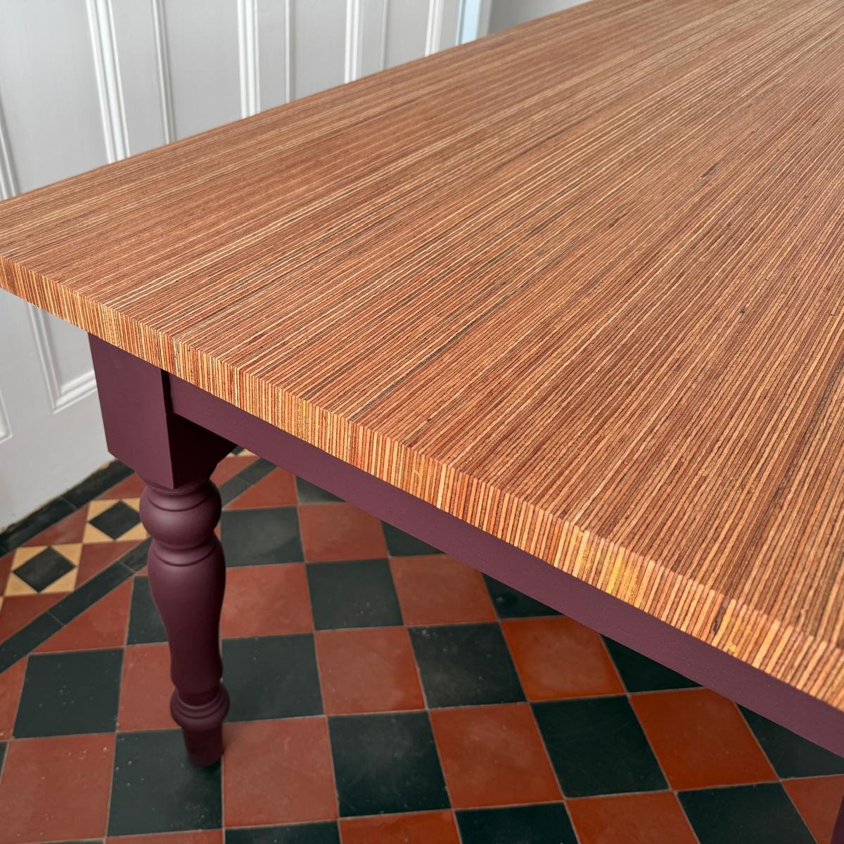 Farmhouse dining table in kitchen