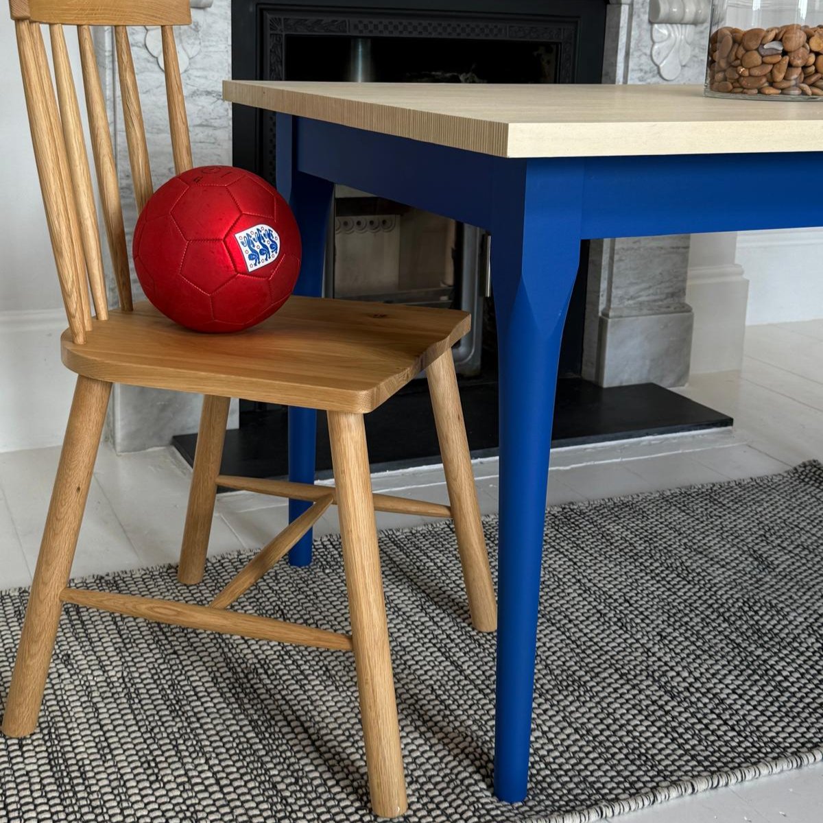 'The Salcombe' Scandi Wooden Dining Table (blue)