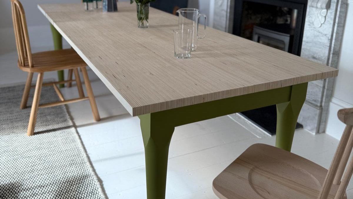 'The Tintagel' Wooden Dining Table (Green)