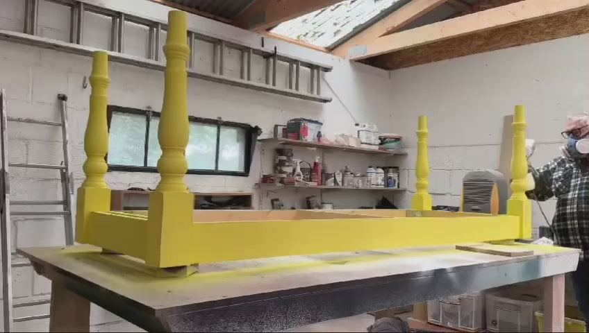 Bespoke Dining Table being handmade in Cornwall