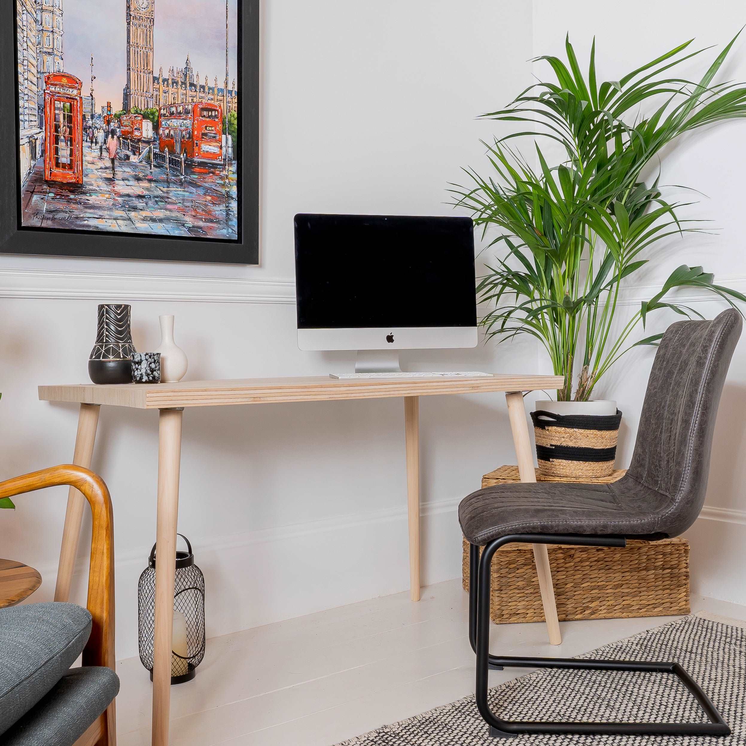 Sand Made Wooden Home Office Computer Desk in Birch Ply