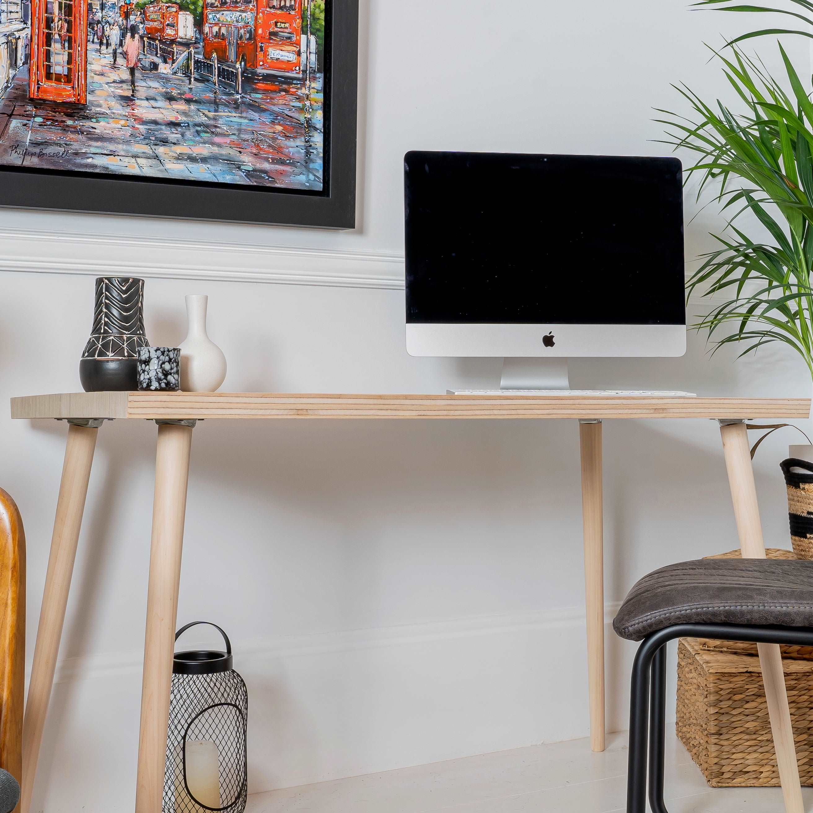 Sand Made Wooden Home Office Computer Desk in Birch Ply