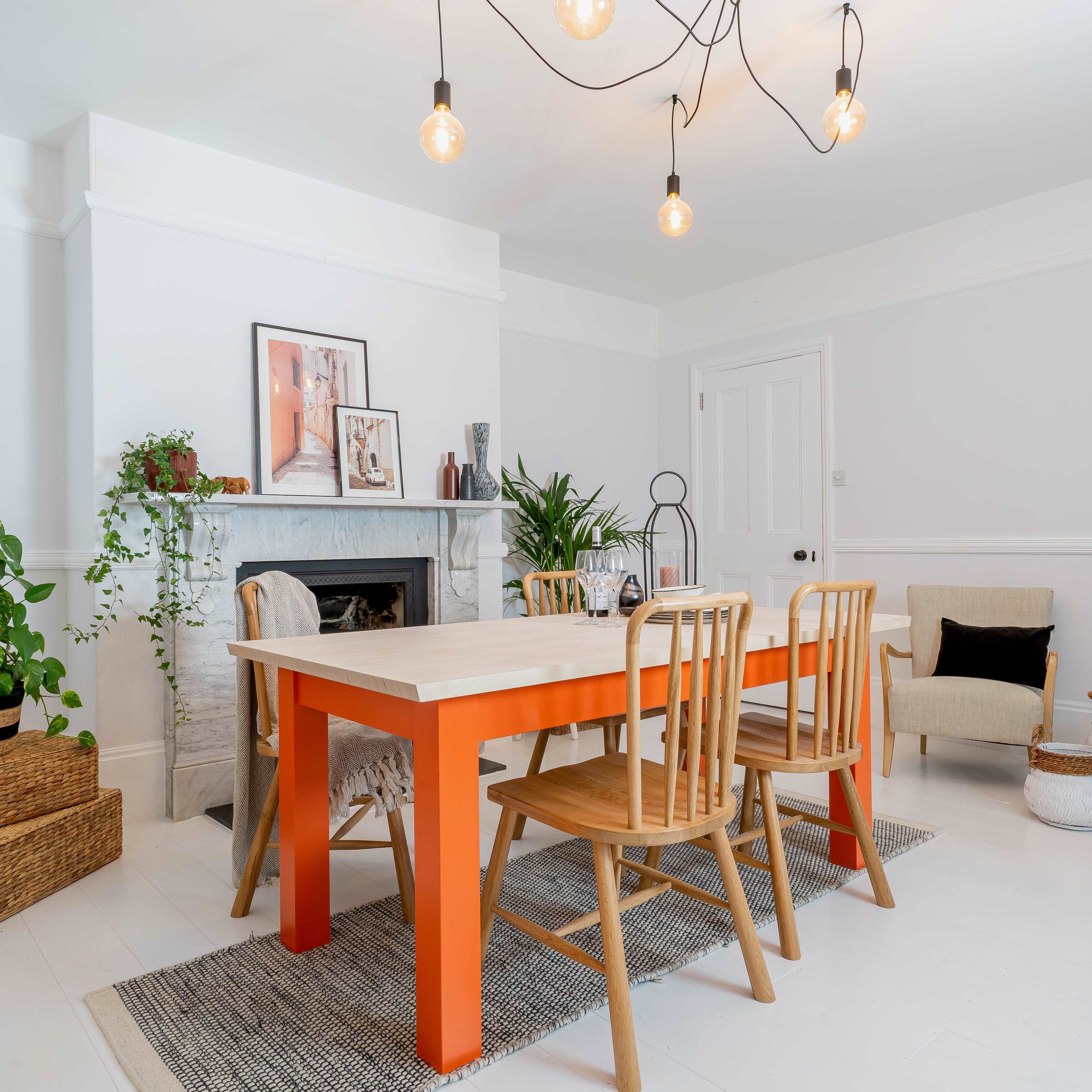 Sand Made Contemporary Farmhouse Wooden Dining Table in Birch Ply