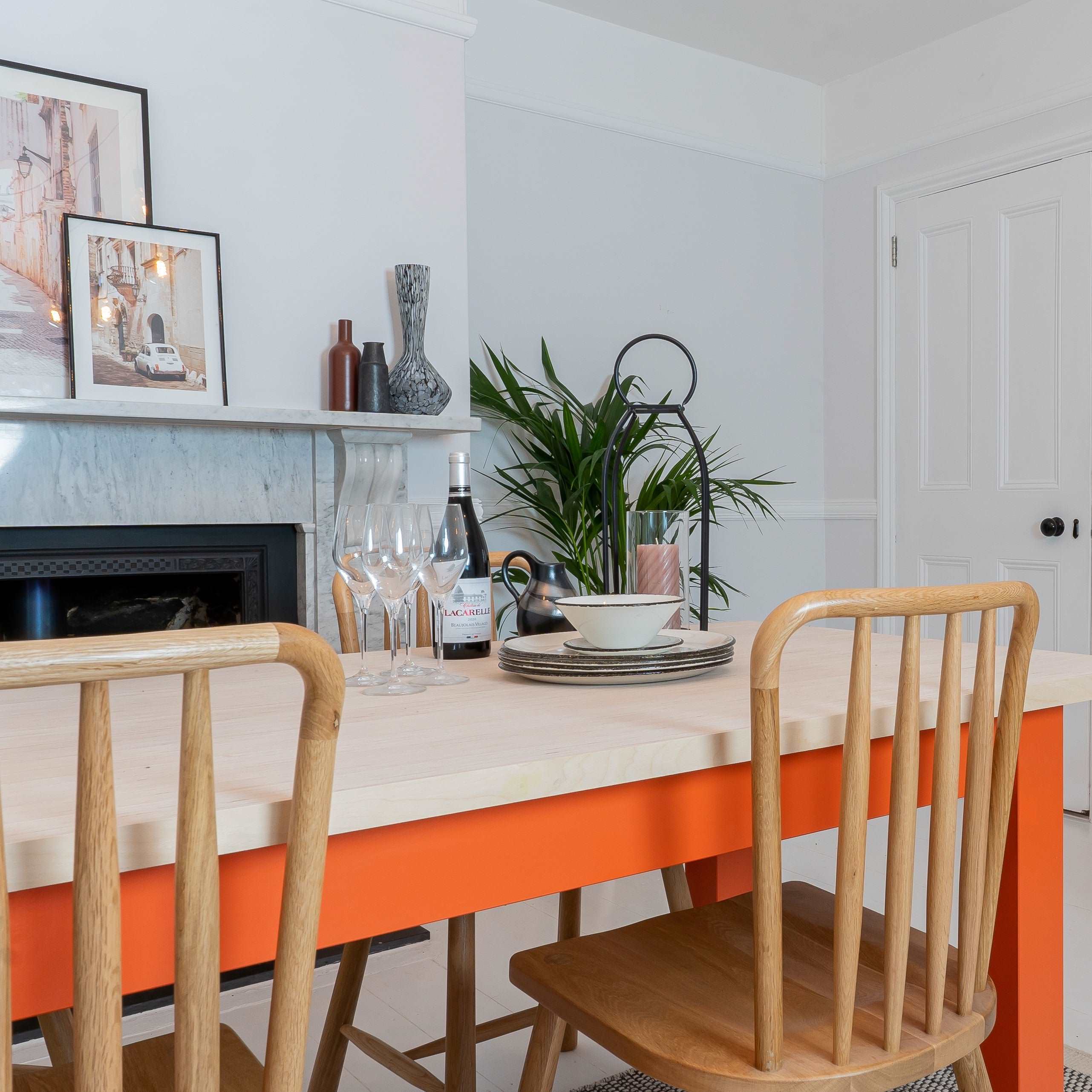 Sand Made Contemporary Farmhouse Wooden Dining Table in Birch Ply