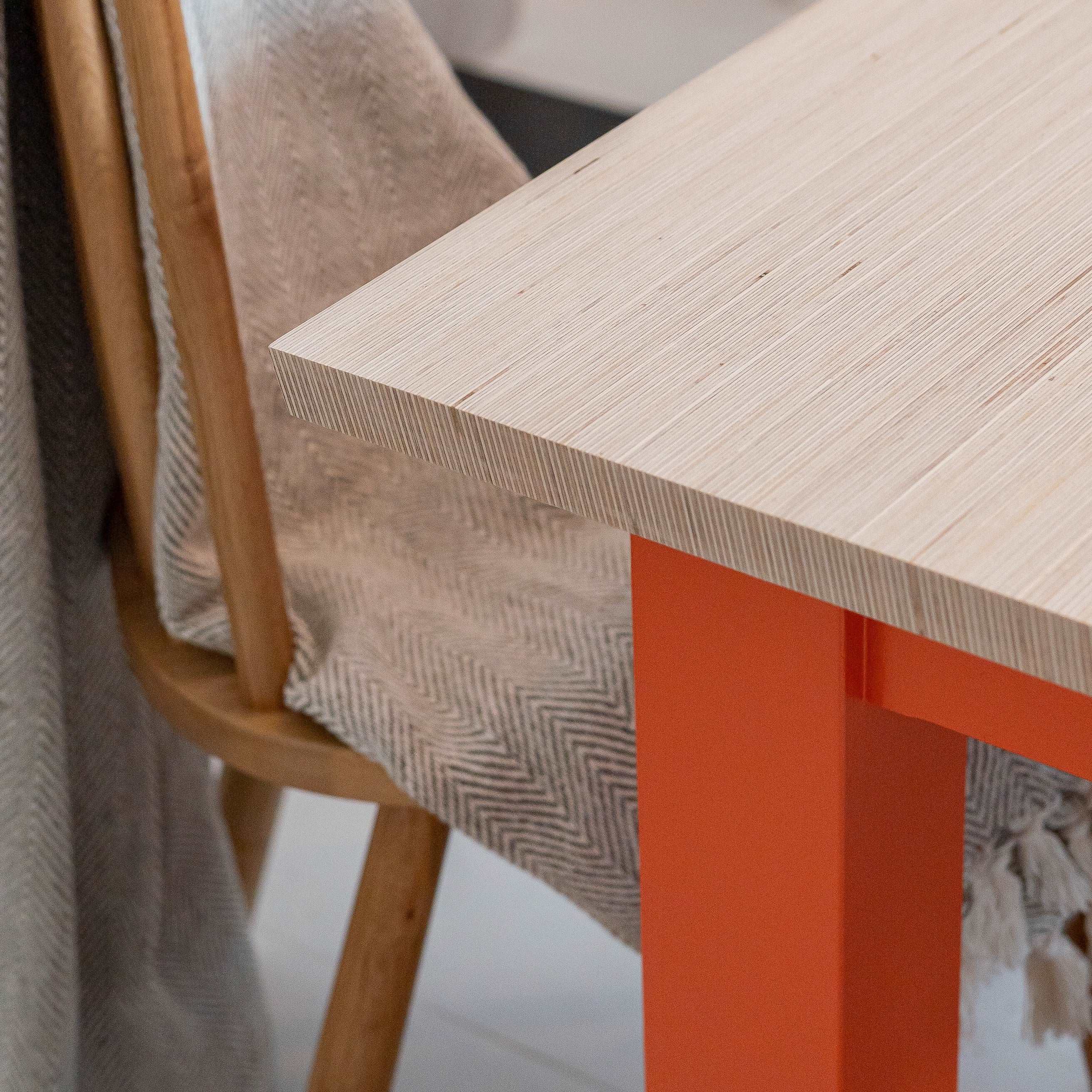 Sand Made Contemporary Farmhouse Wooden Dining Table in Birch Ply