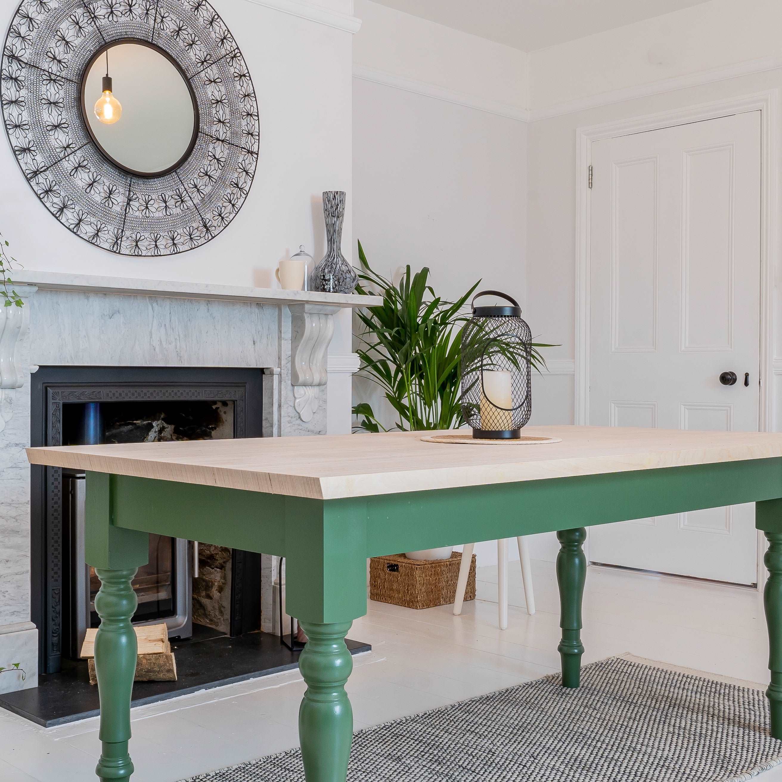 Sand Made Farmhouse Wooden Dining Table in Birch Ply