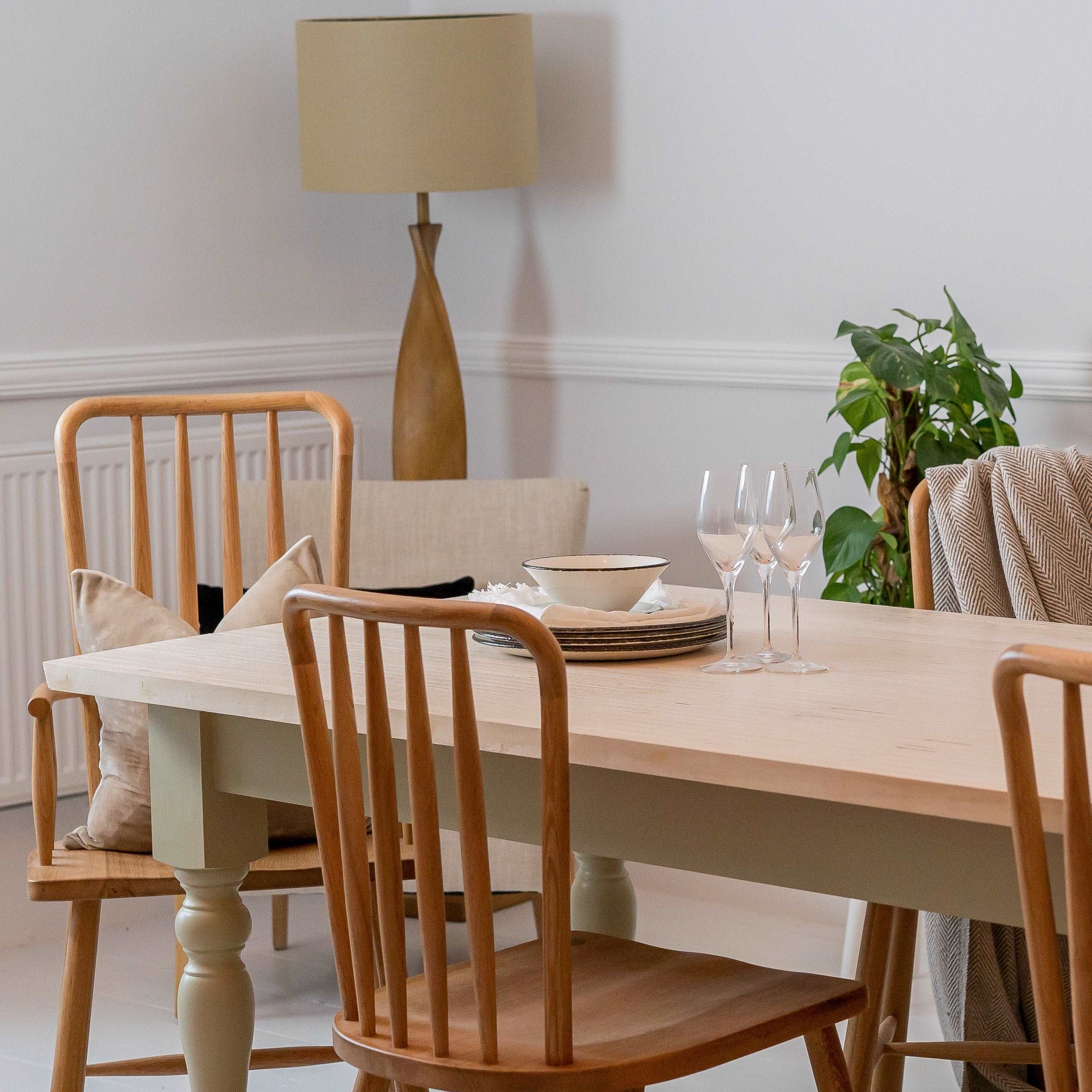 Sand Made Farmhouse Wooden Dining Table in Poplar Ply