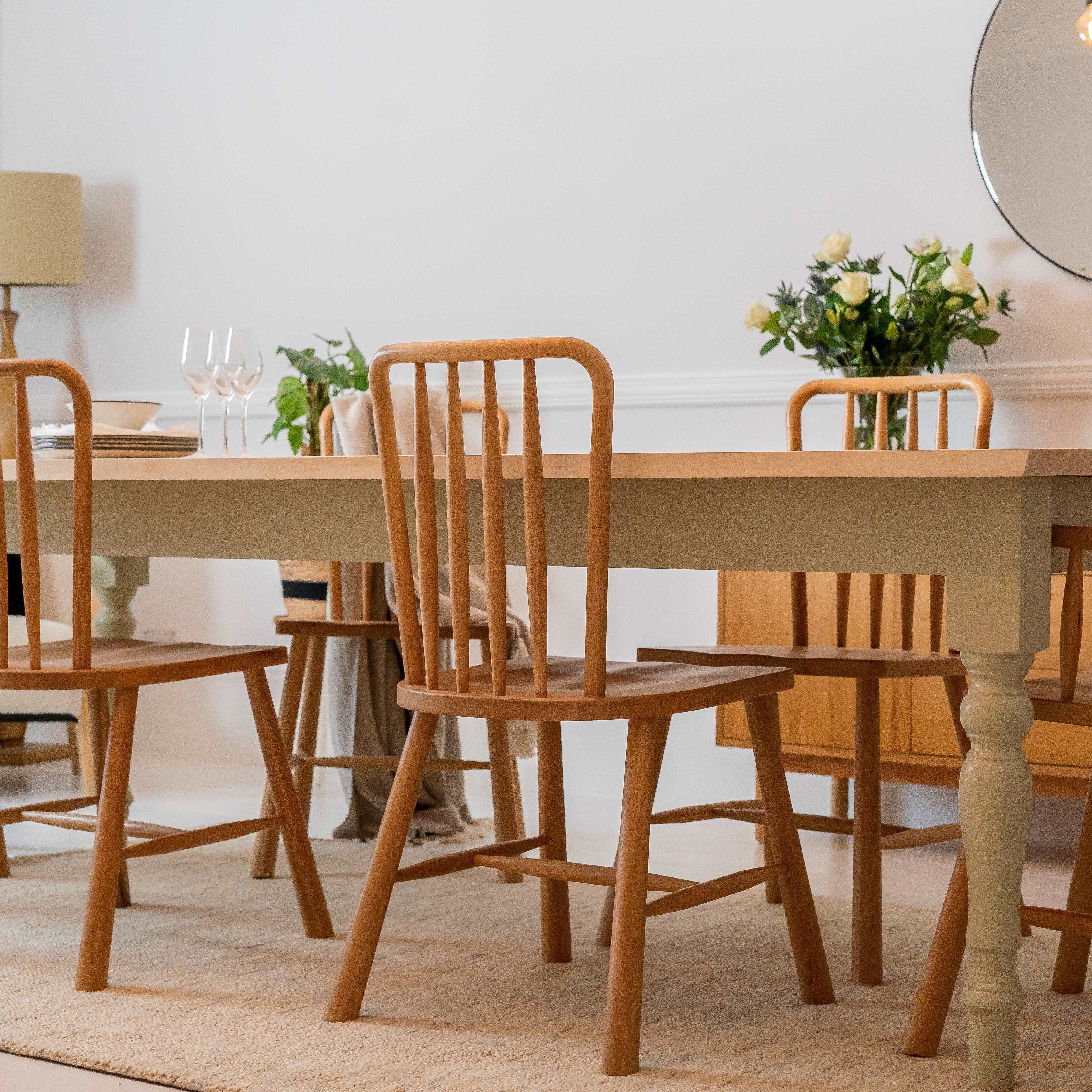 Sand Made Farmhouse Wooden Dining Table in Poplar Ply