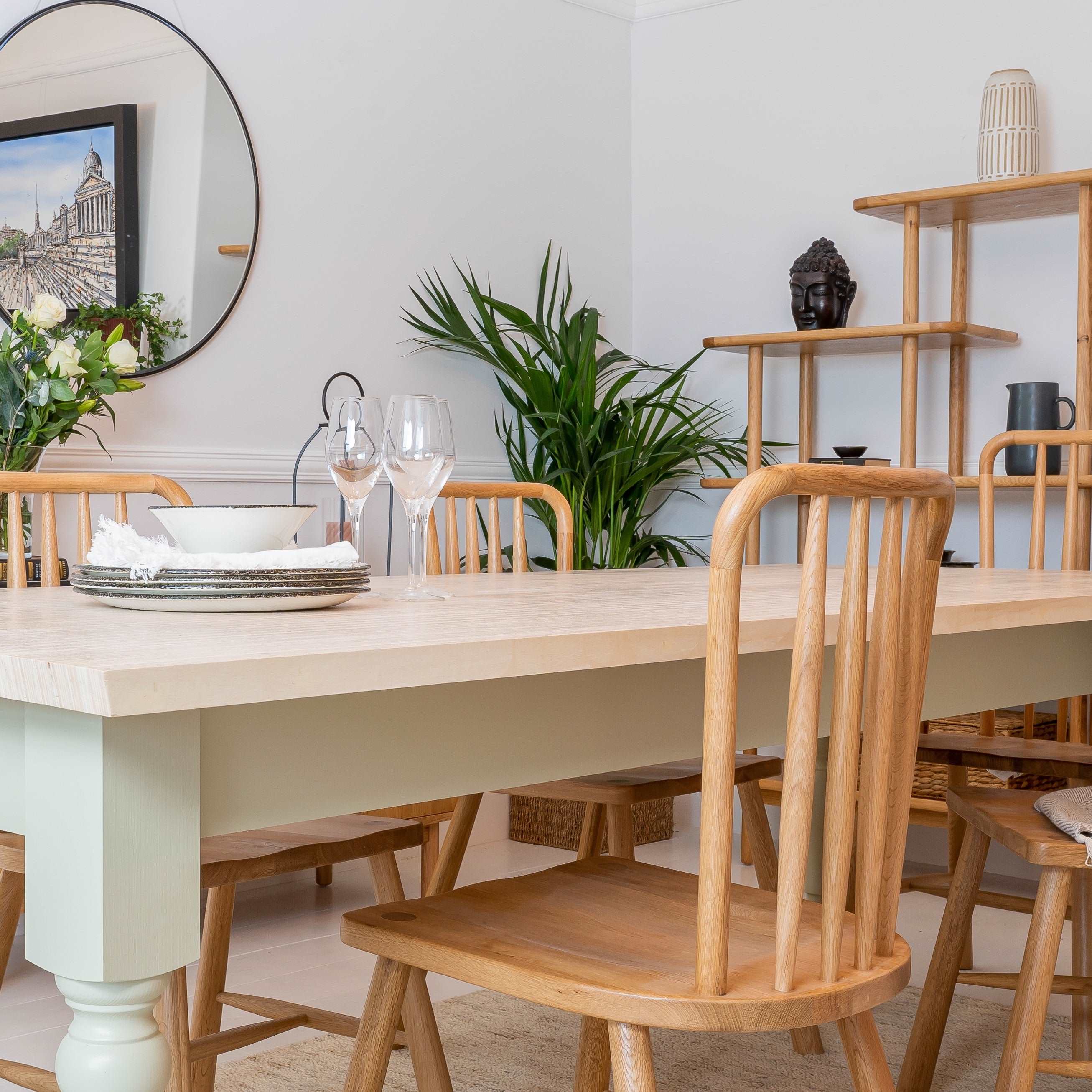 Sand Made Farmhouse Wooden Dining Table in Poplar Ply