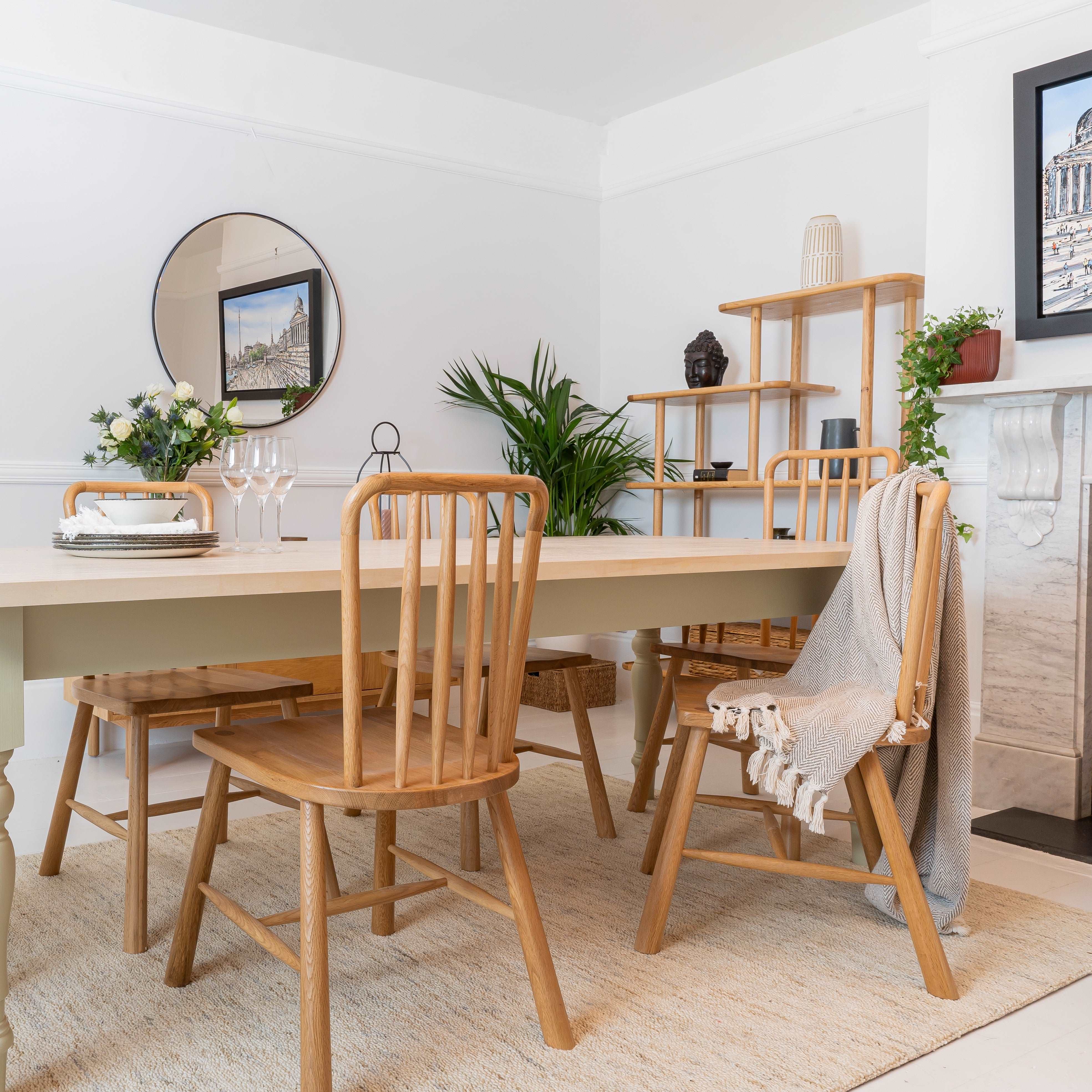 Sand Made Farmhouse Wooden Dining Table in Poplar Ply