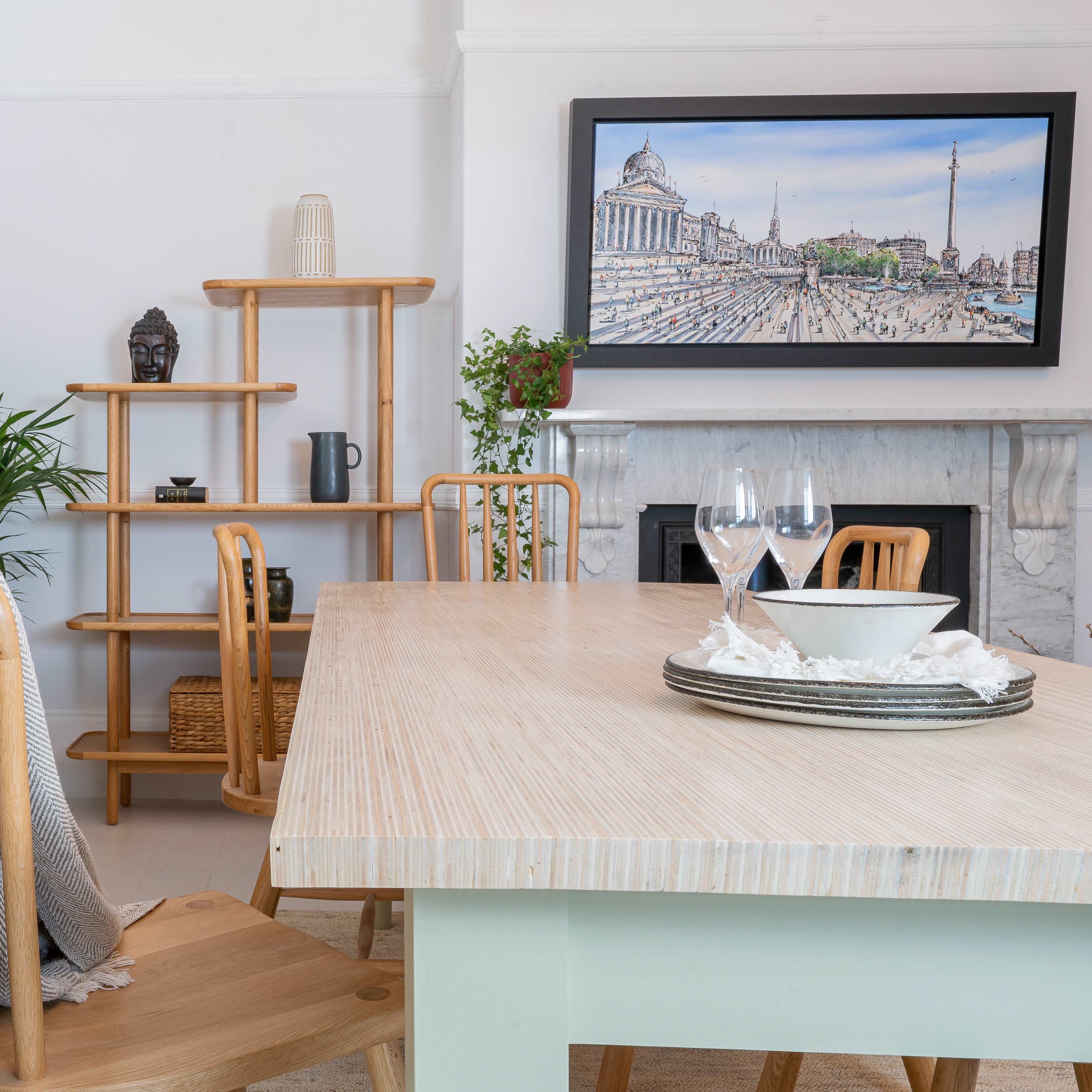 Sand Made Farmhouse Wooden Dining Table in Poplar Ply