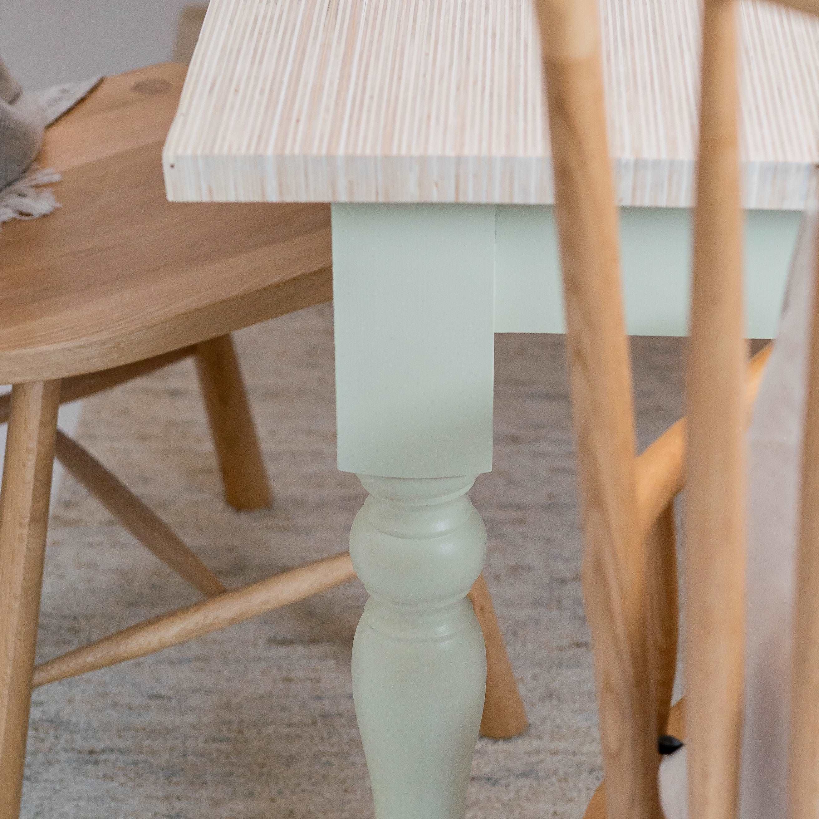Sand Made Farmhouse Wooden Dining Table in Poplar Ply