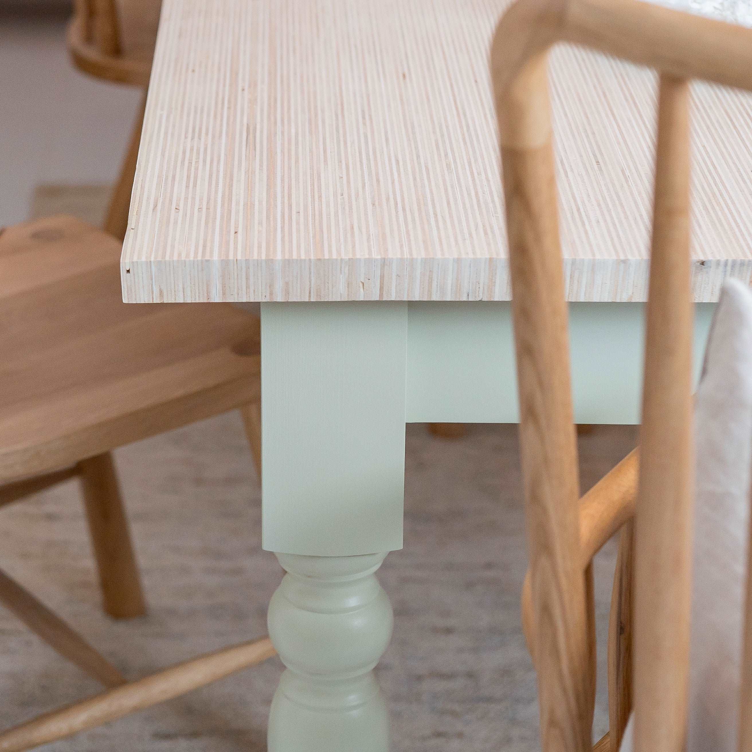 Sand Made Farmhouse Wooden Dining Table in Poplar Ply