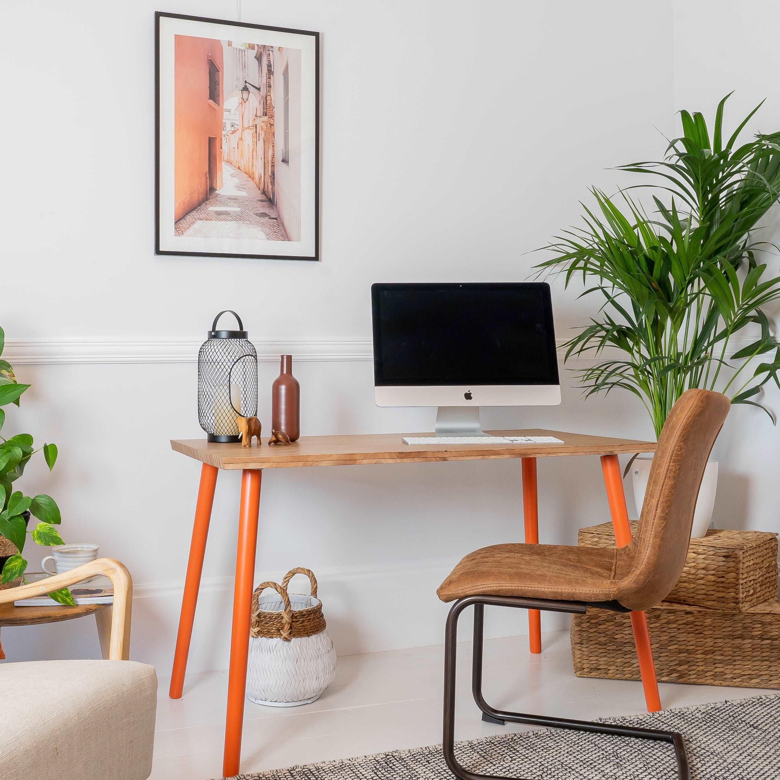 Sand Made Wooden Home Office Computer Desk in Red Ply