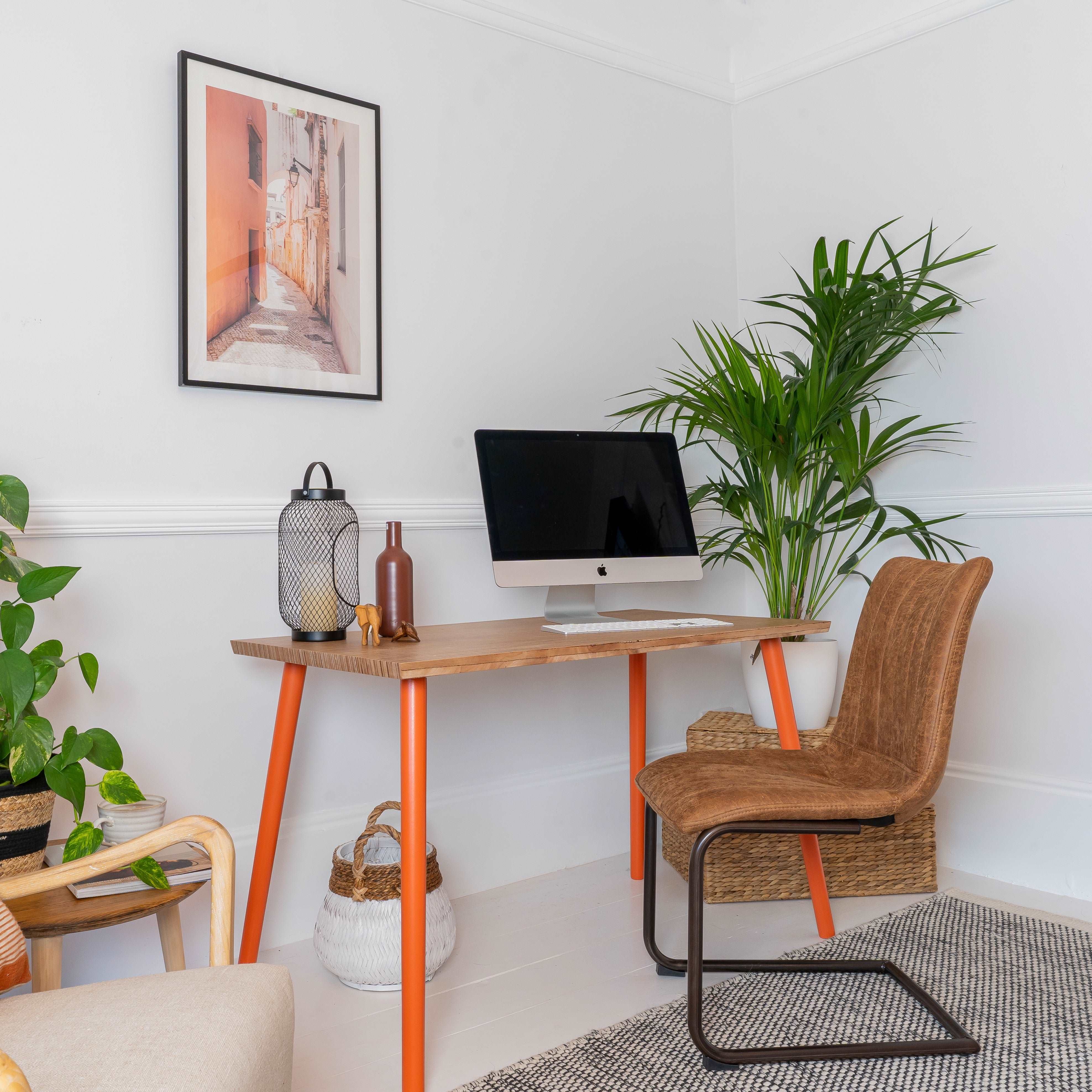 Sand Made Wooden Home Office Computer Desk in Red Ply