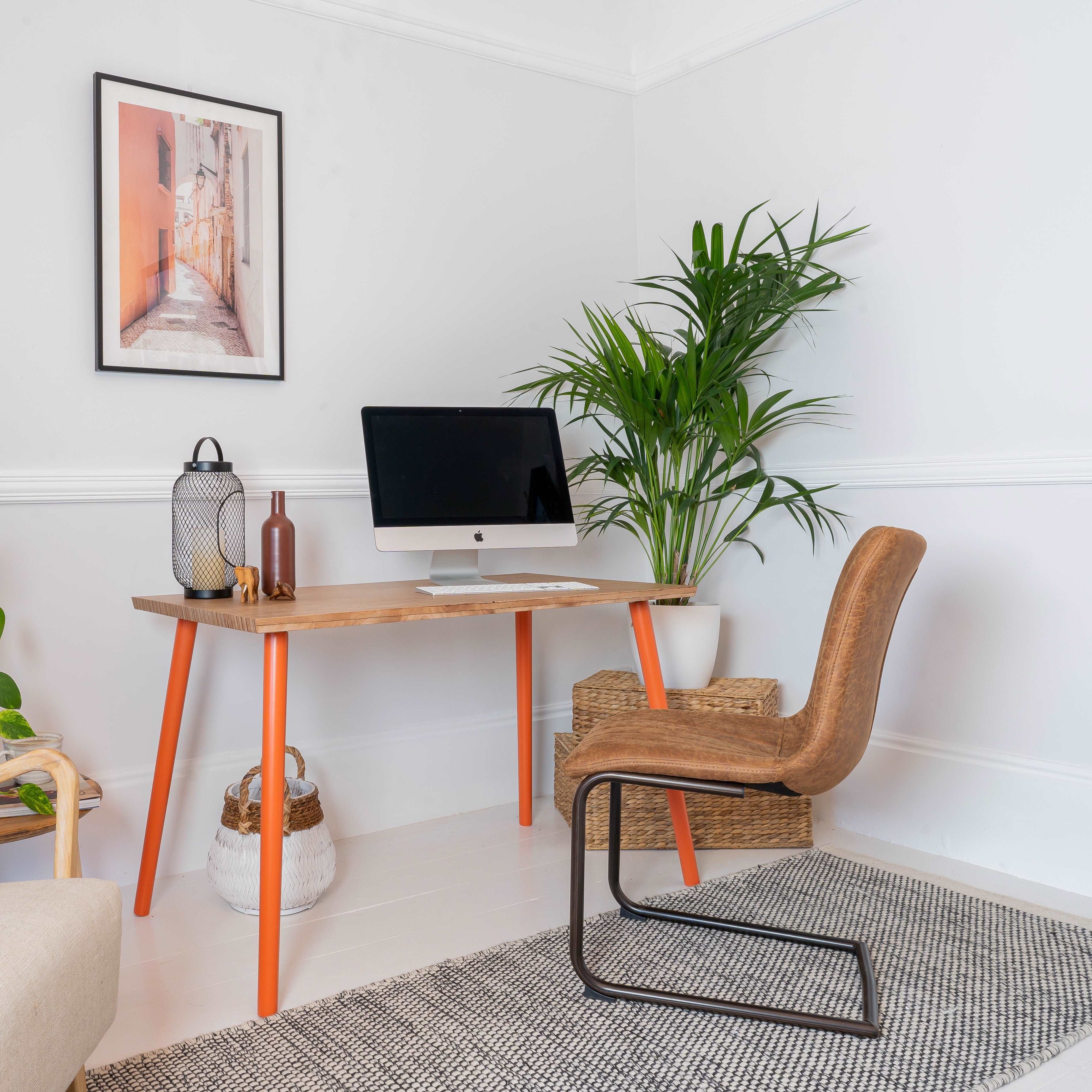 Sand Made Wooden Home Office Computer Desk in Red Ply