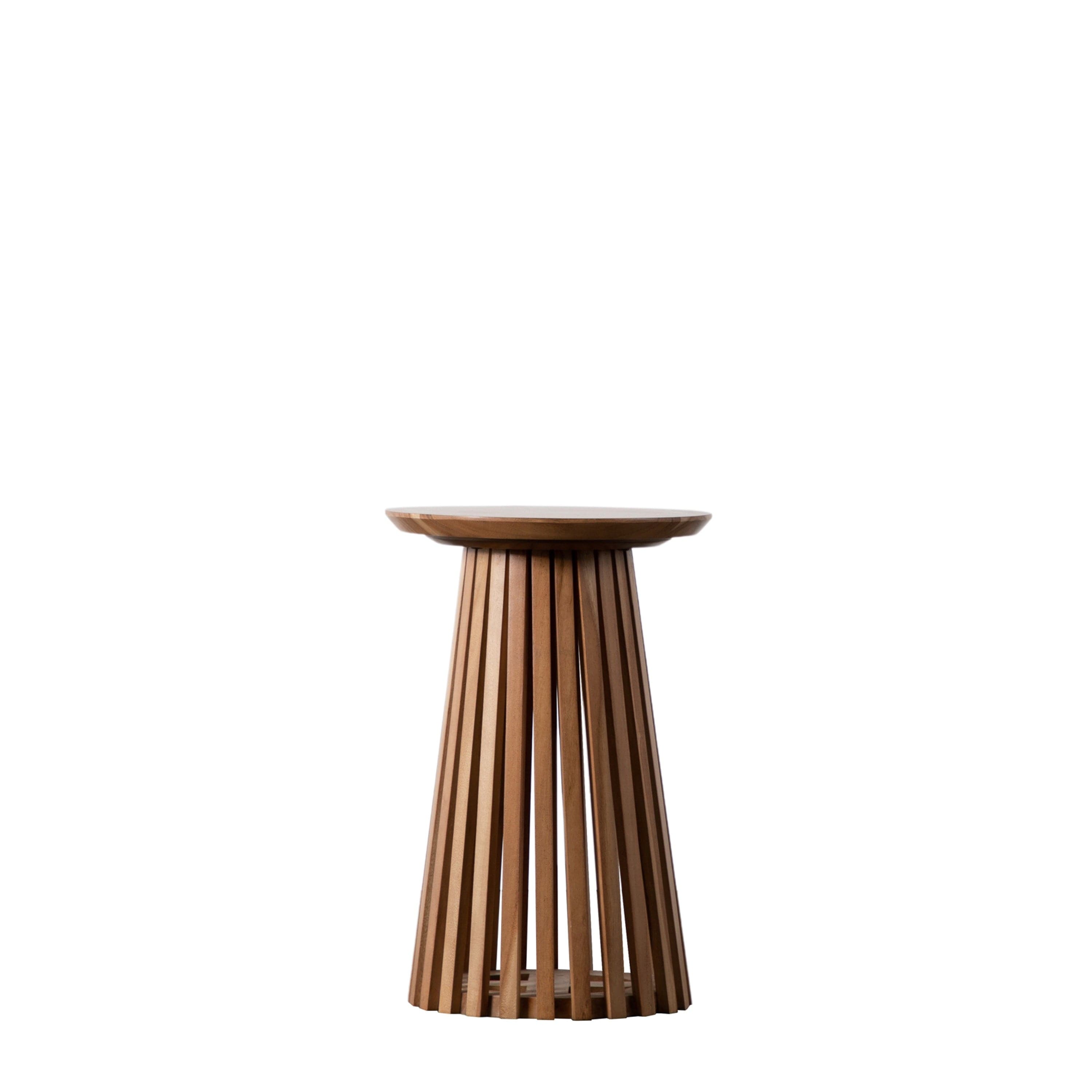 St Mawes Solid Acacia Wood Slatted Side Table
