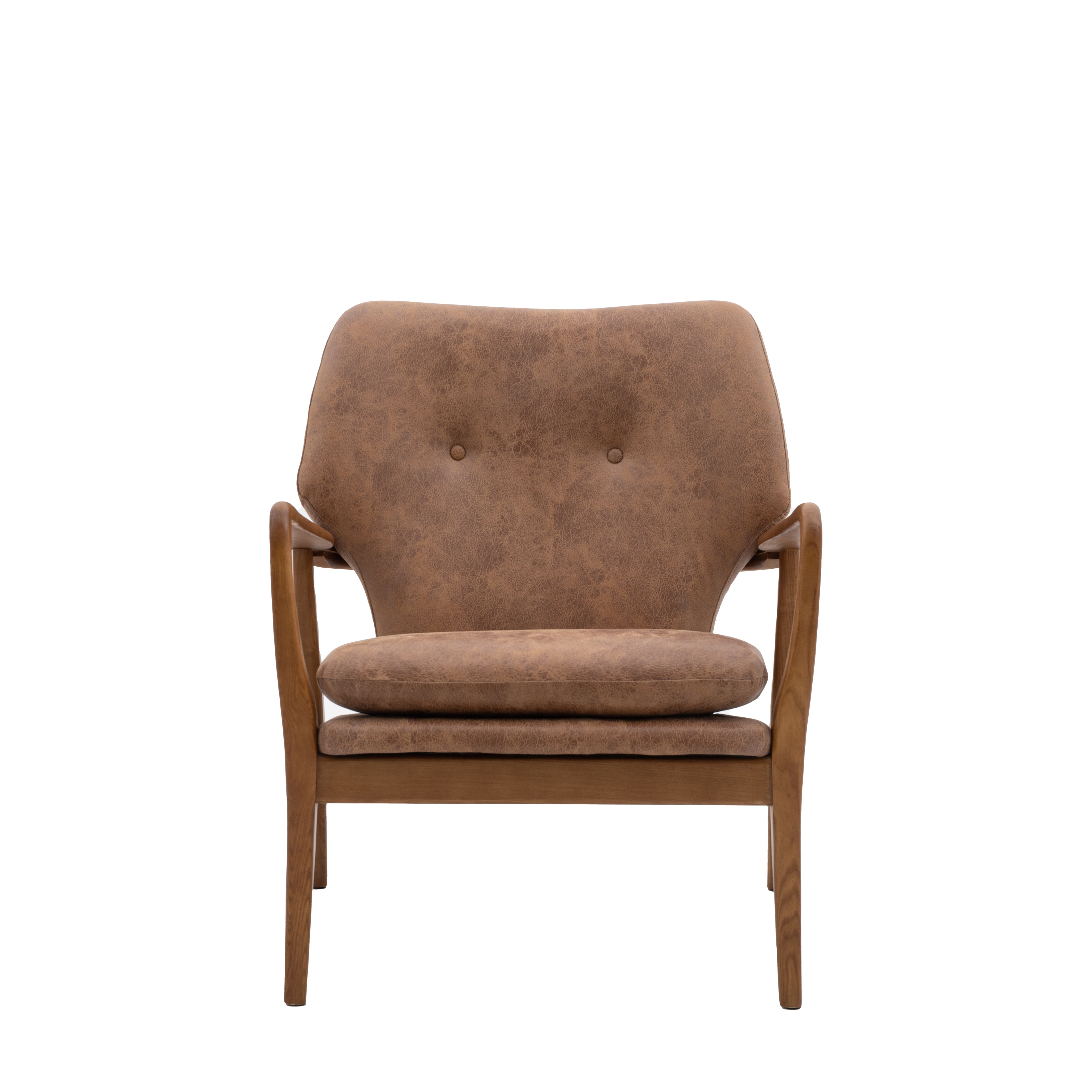 Fistral Mid Century Style Wooden Armchair Ash and Linen