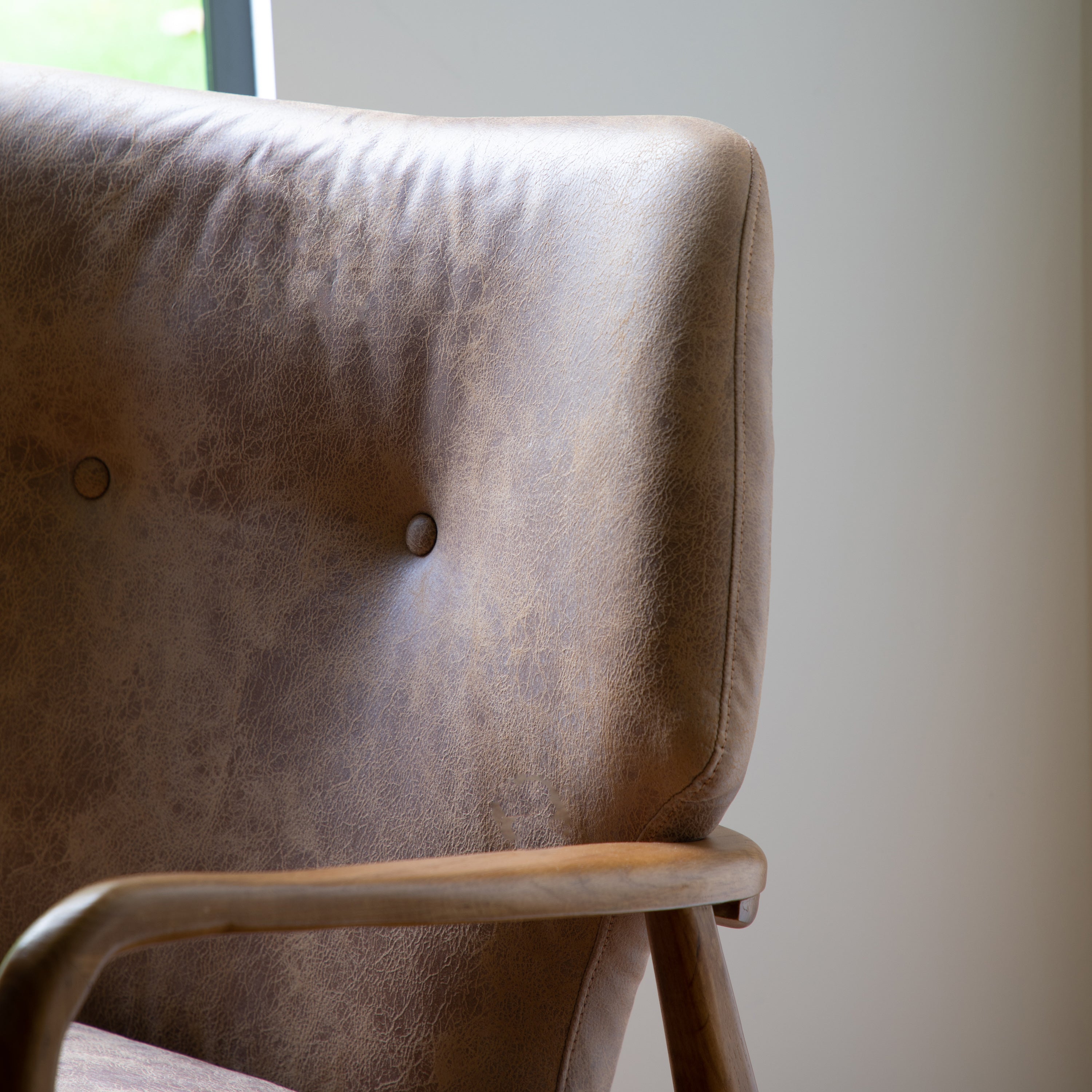 Fistral Mid Century Style Wooden Armchair Ash and Linen